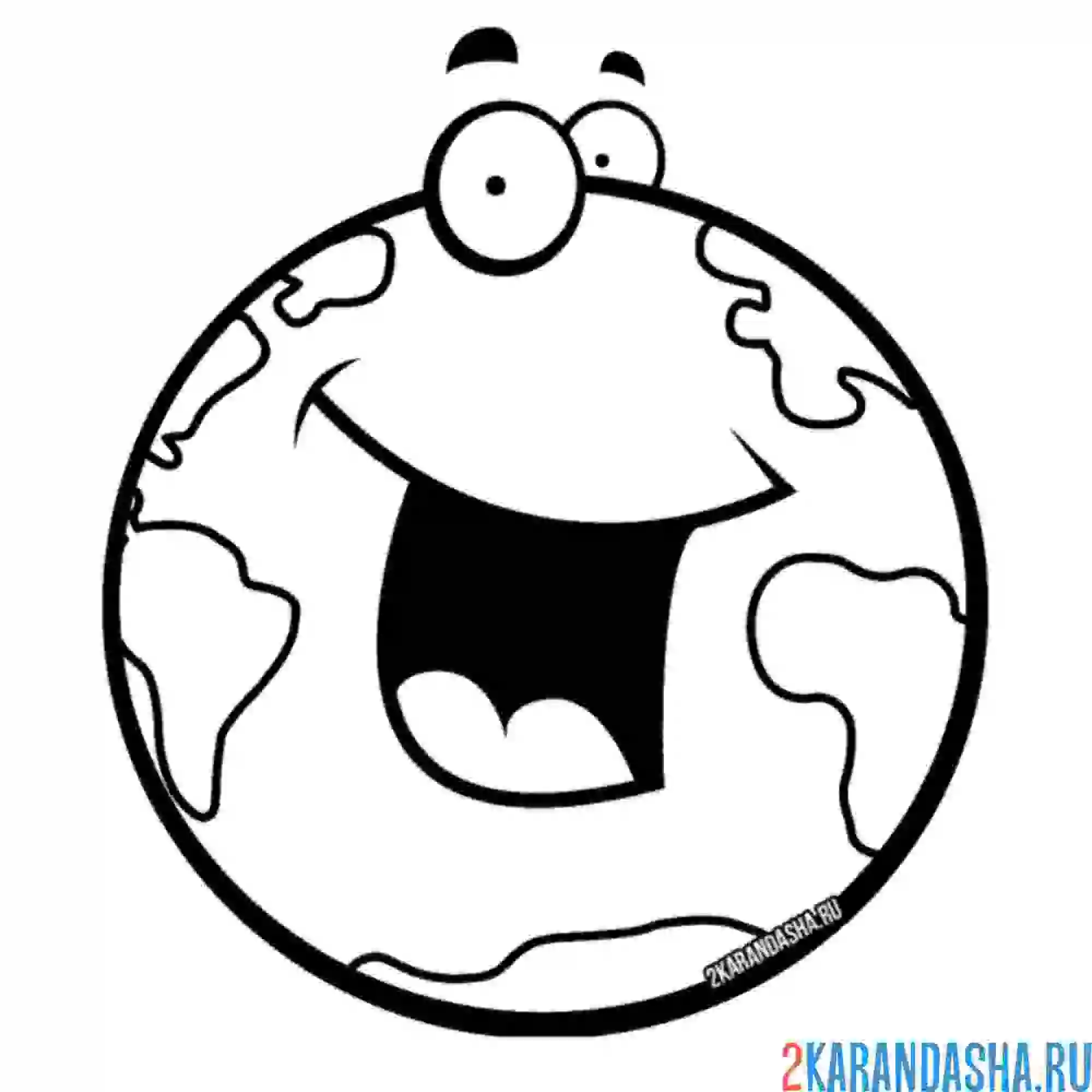 Раскраска планета земля в космосе