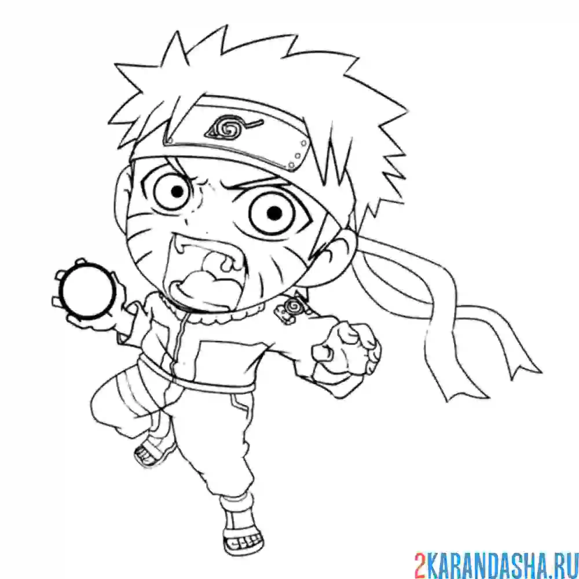 Раскраска наруто злой идет в атаку
