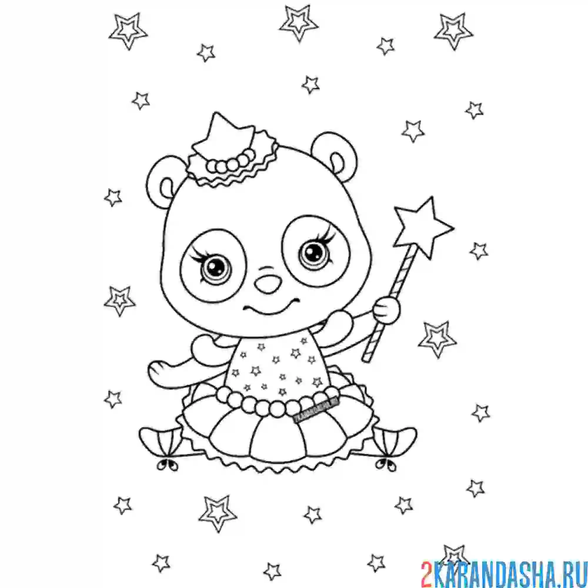 Раскраска мишка фея