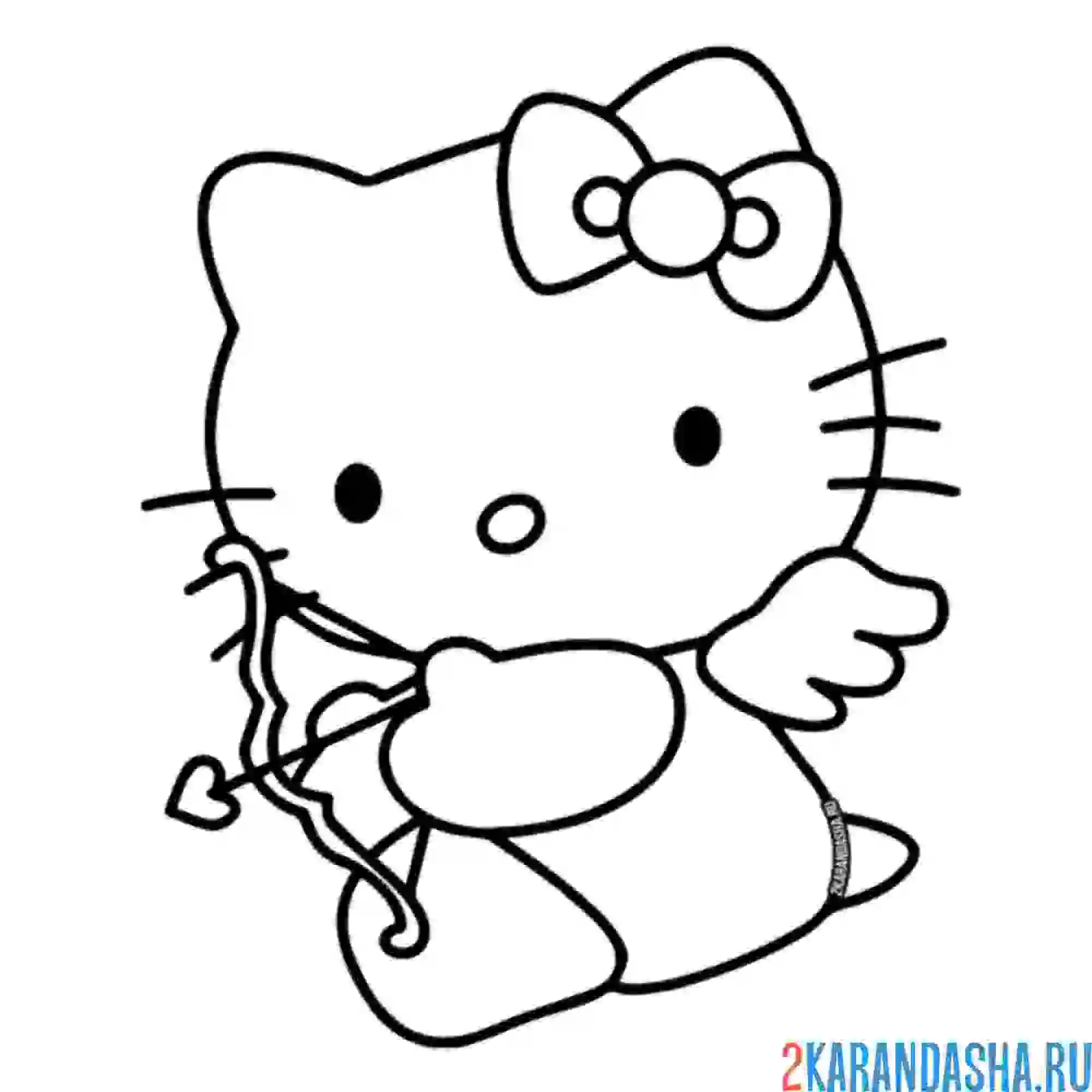 Раскраска амур хелло китти