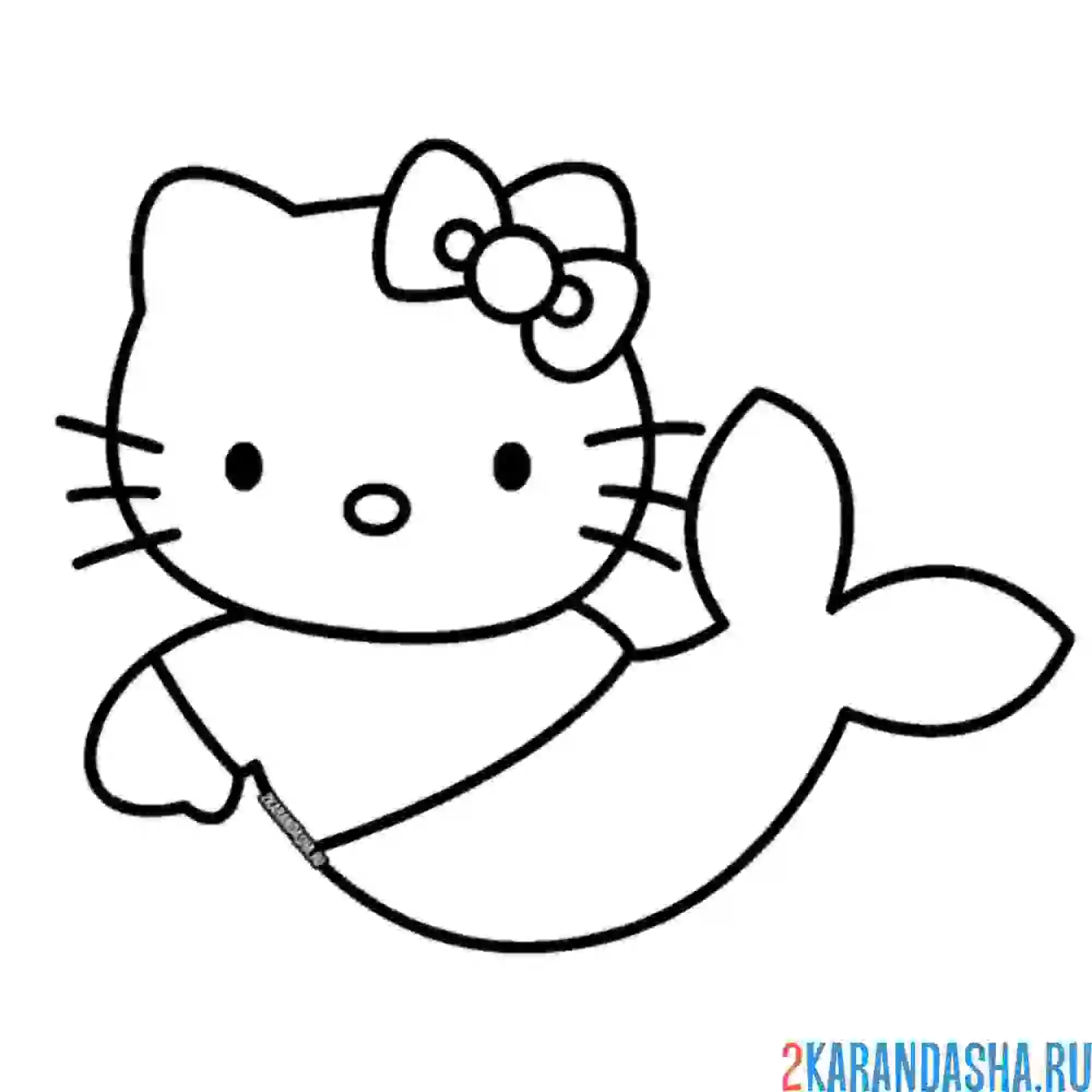 Раскраска хелло китти русалка