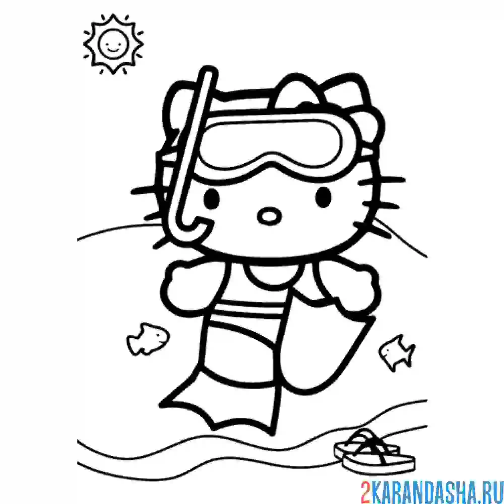 Раскраска хелло китти в маске