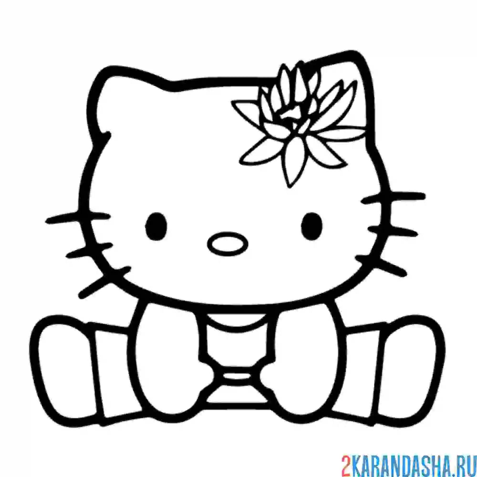 Раскраска хелло китти села на шпагат