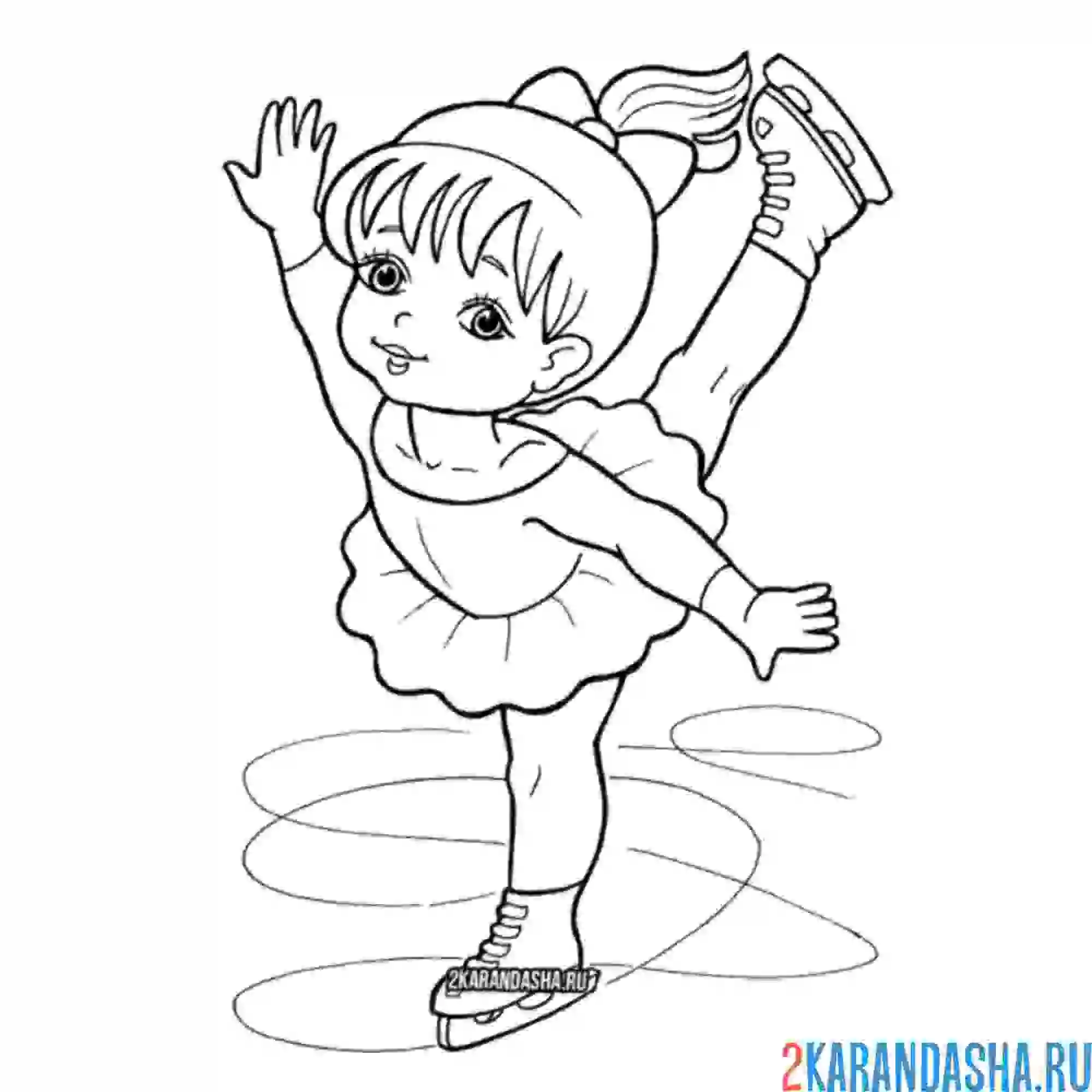 Раскраска фигурное катание фигуристка