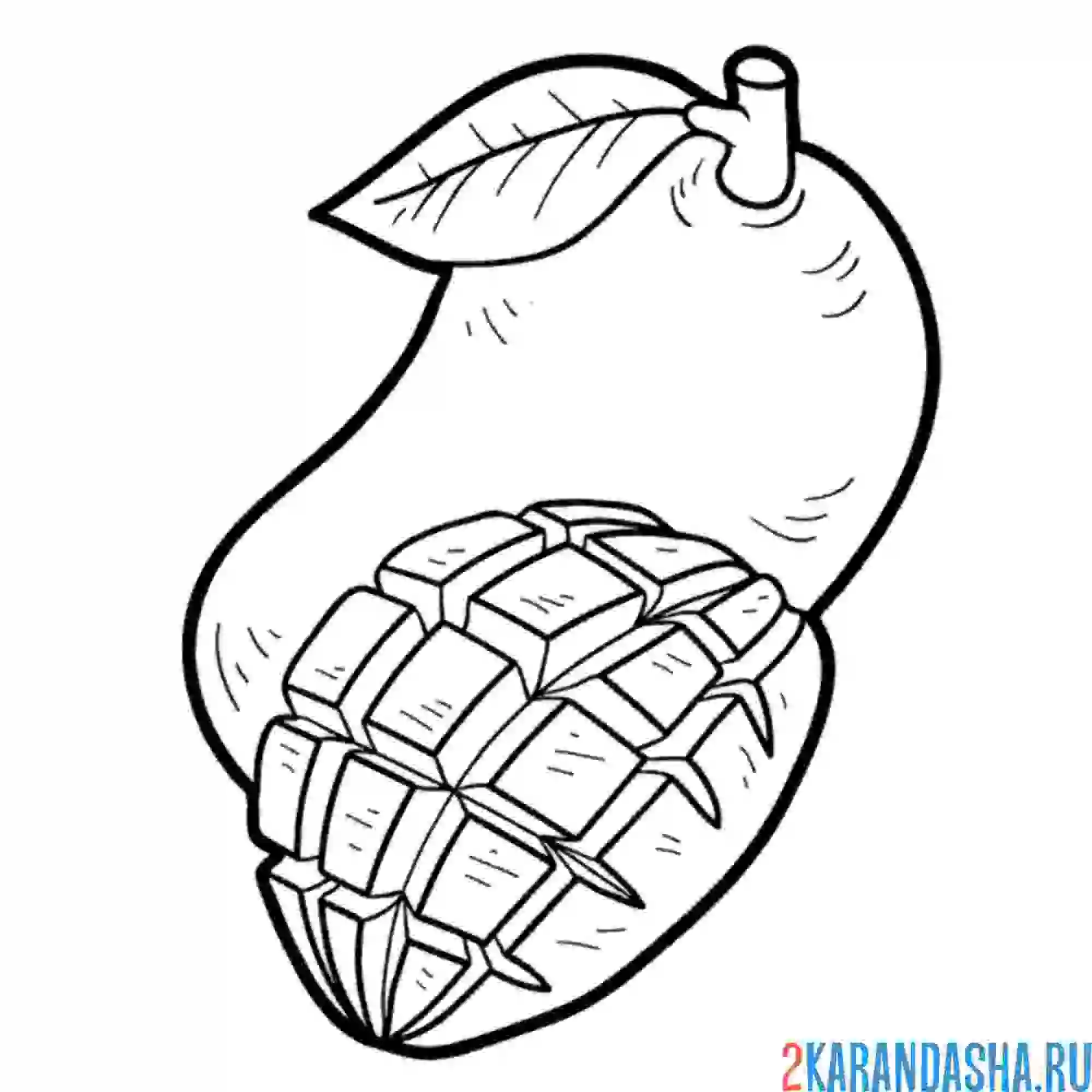 Раскраска манго вкусное