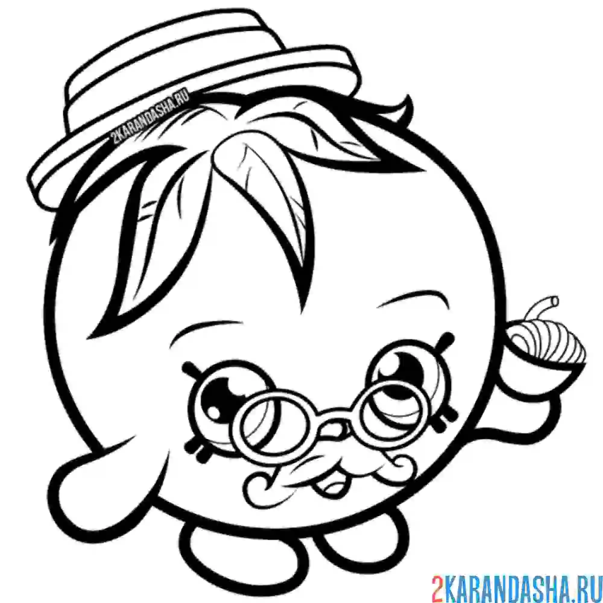 Раскраска шопкинс синьор помидор