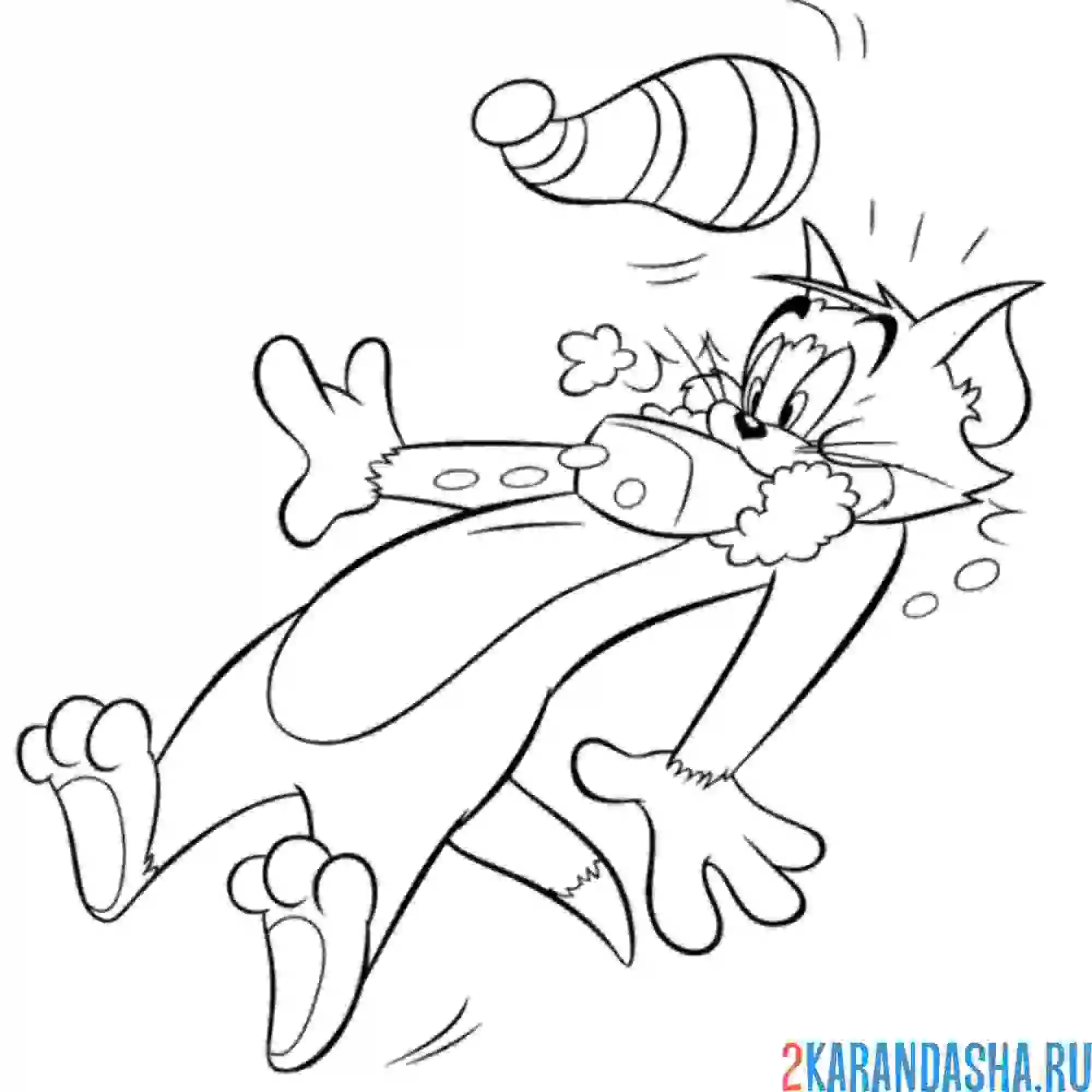 Раскраска том получил мылом