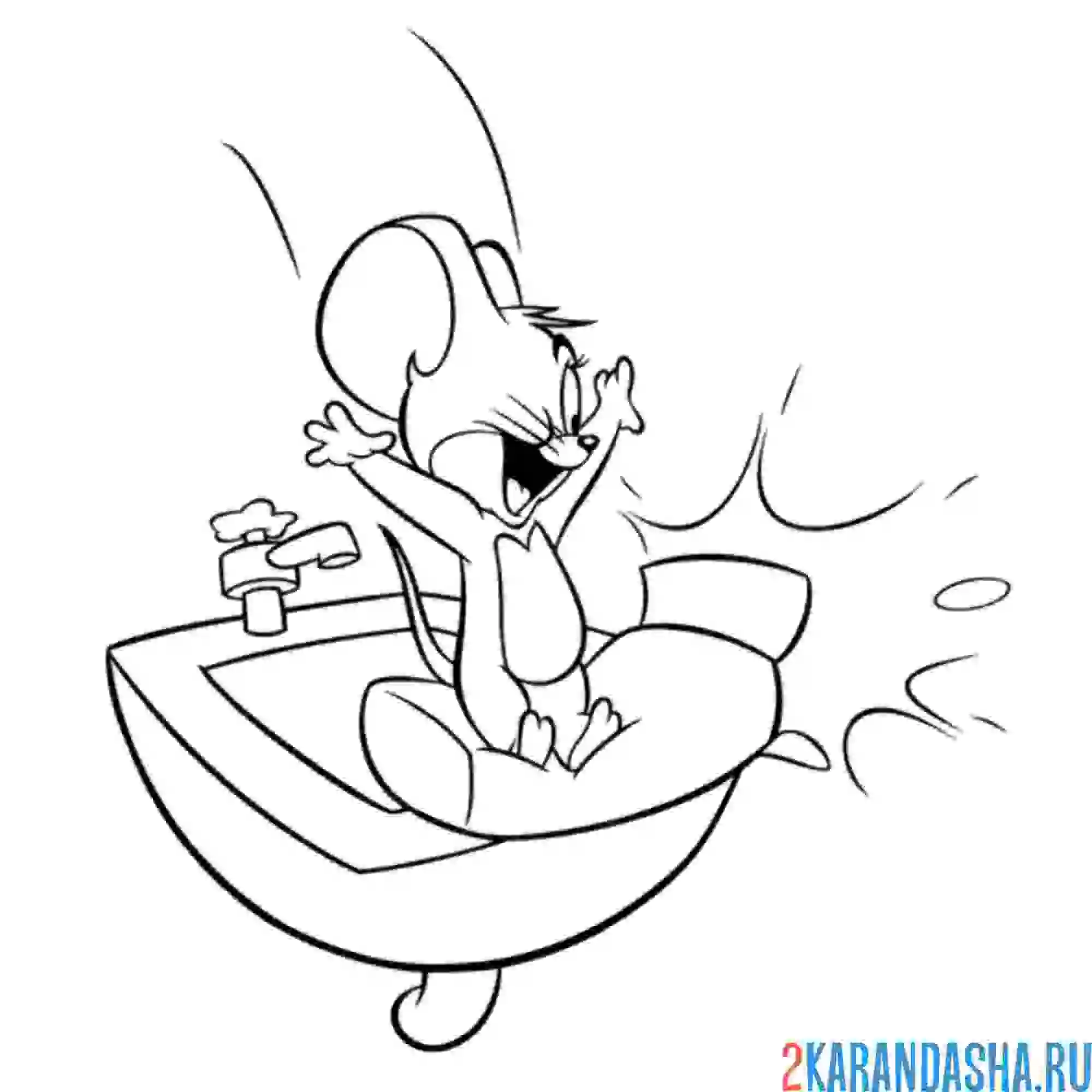 Раскраска джерри кидается мылом