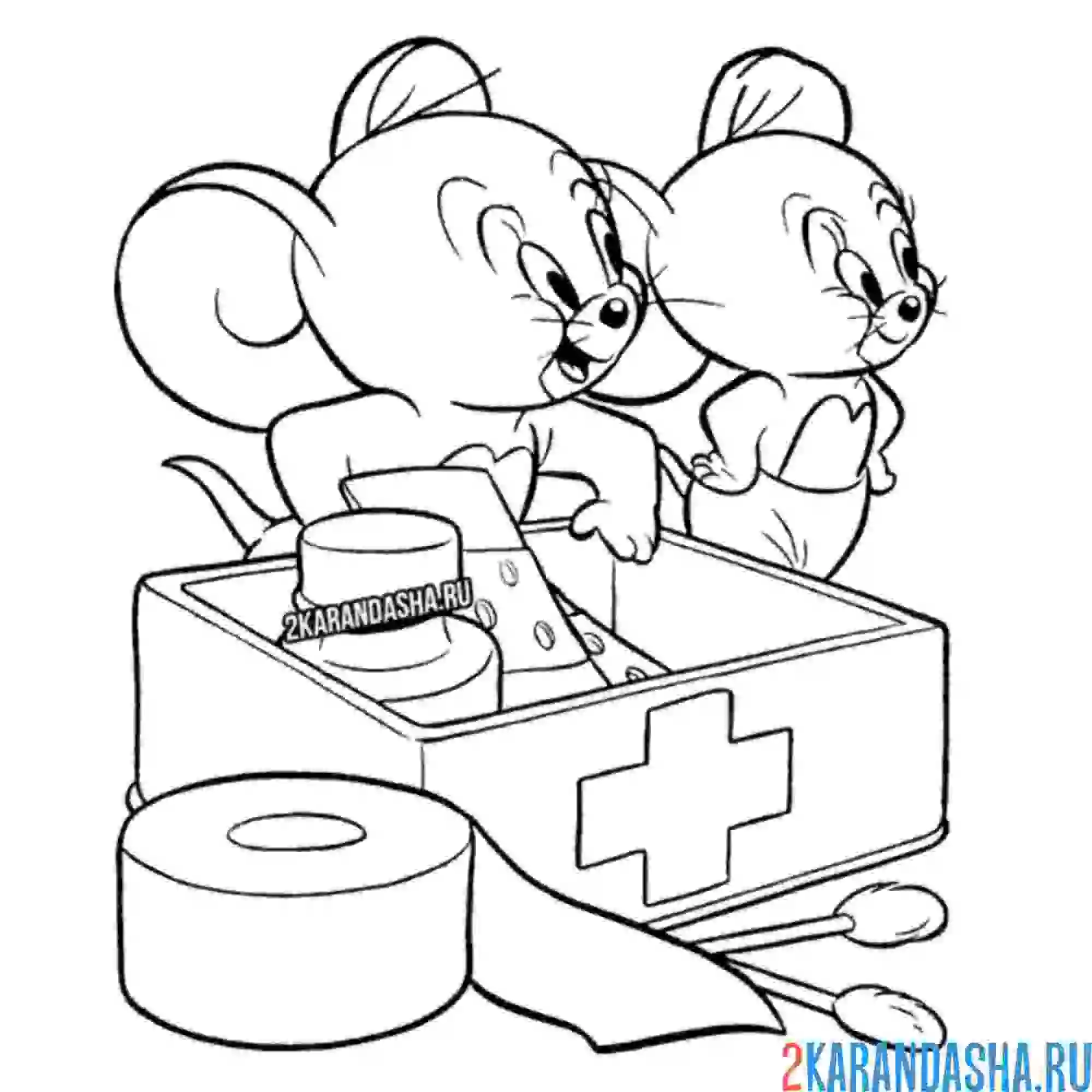 Раскраска джерри и таффи вместе