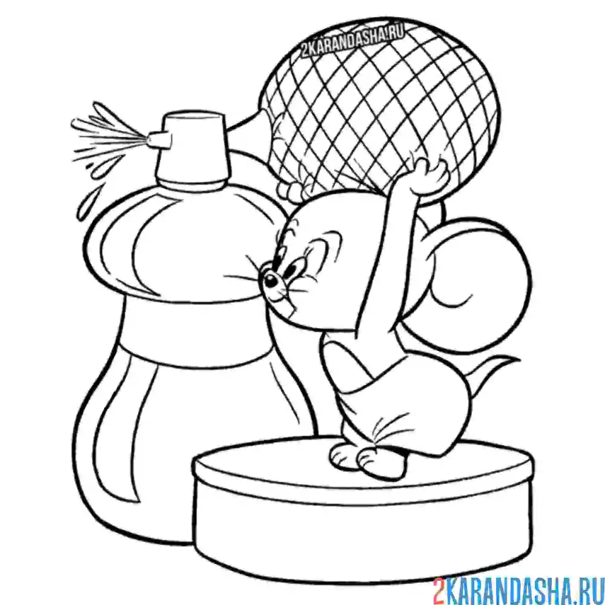 Раскраска джерри и духи