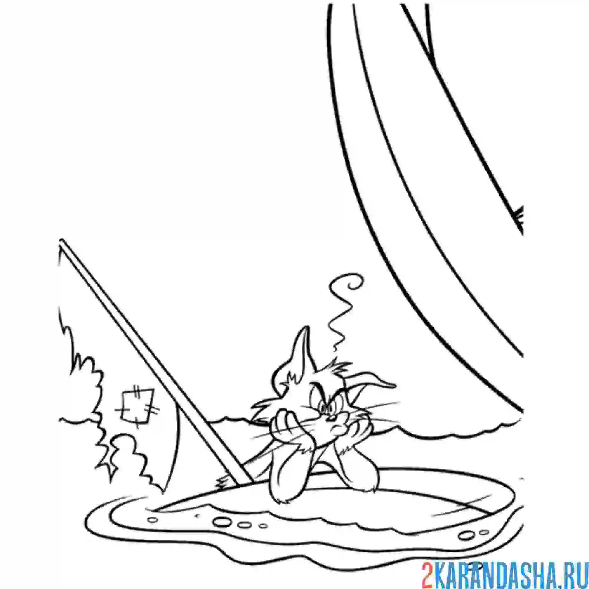 Раскраска джерри на яхте