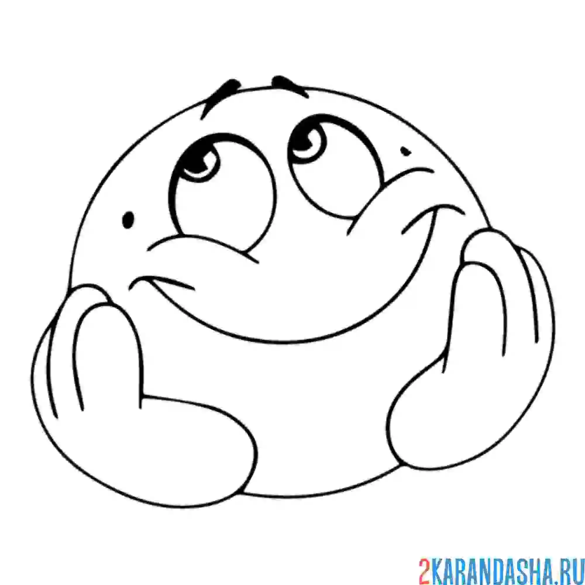 Раскраска колобок мечтает