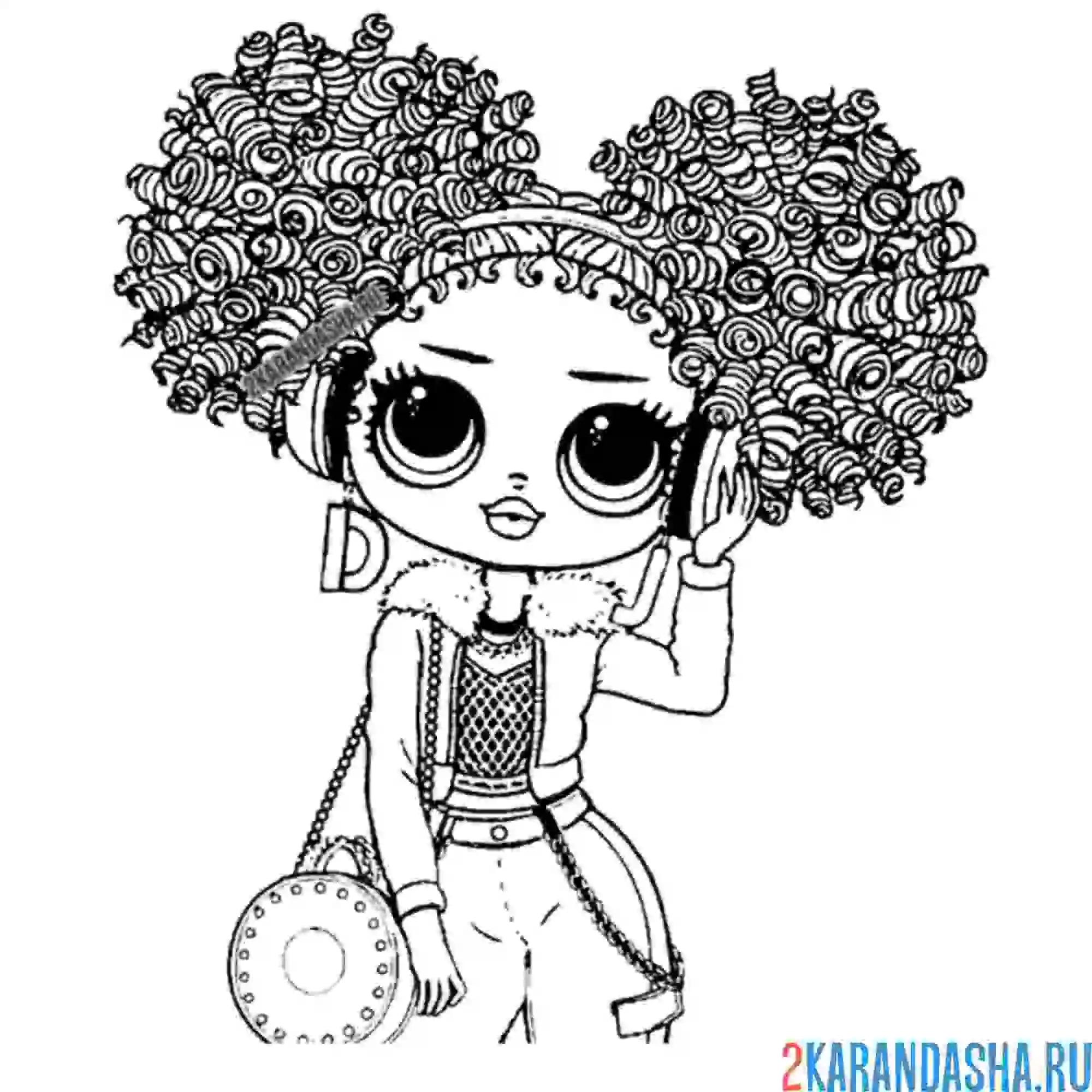 Раскраска лол omg необычная прическа
