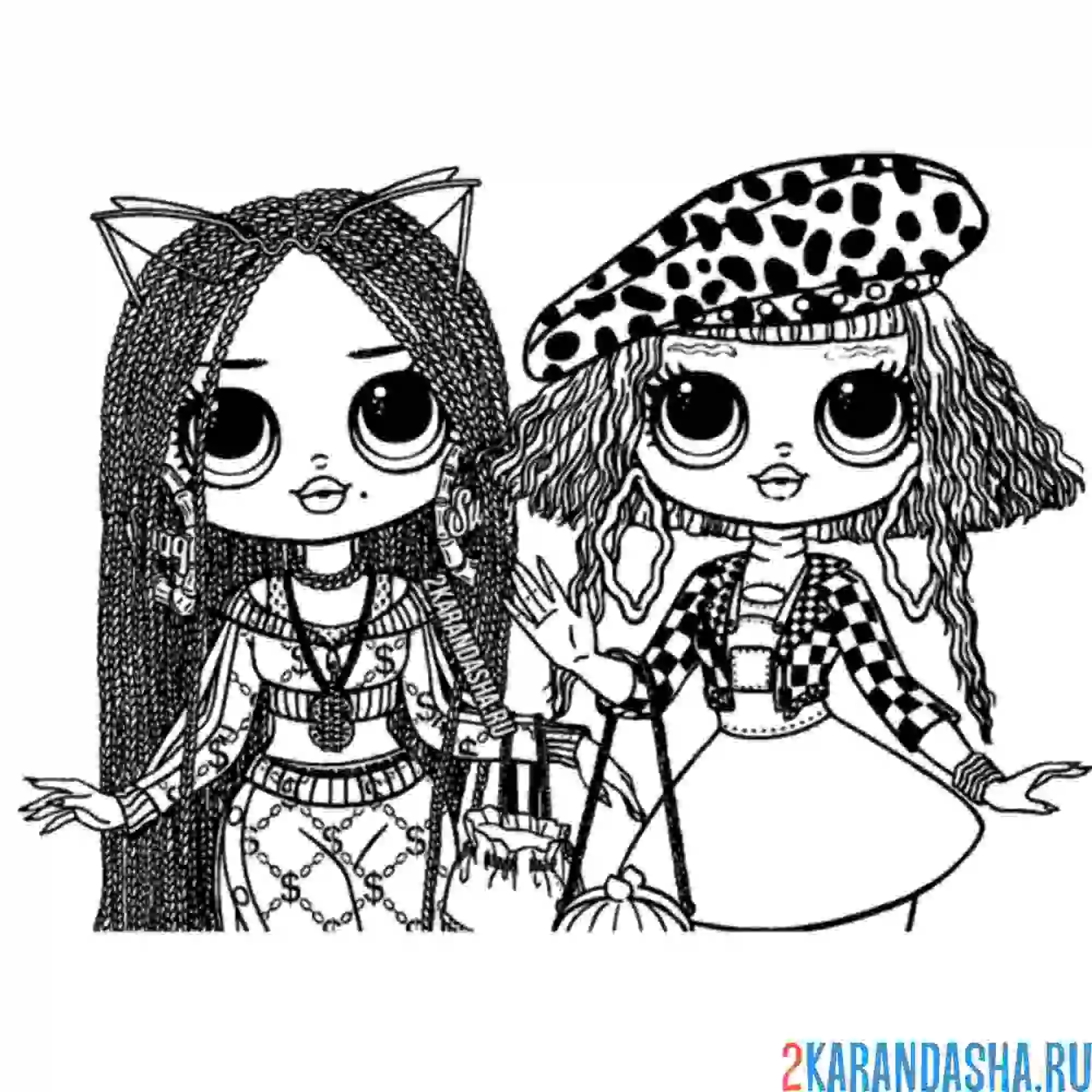Раскраска лол omg подружки