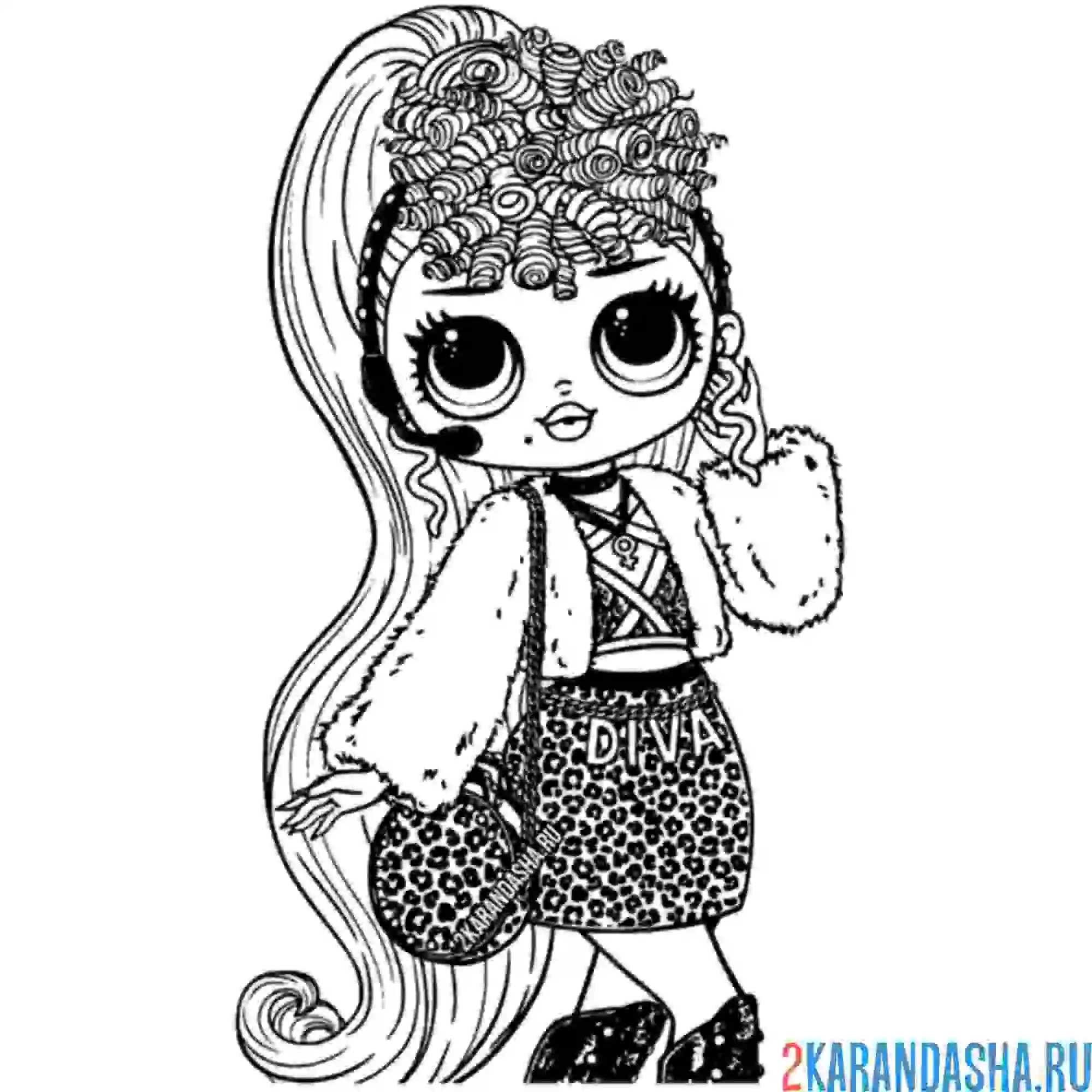Раскраска лол omg супер-длинные волосы