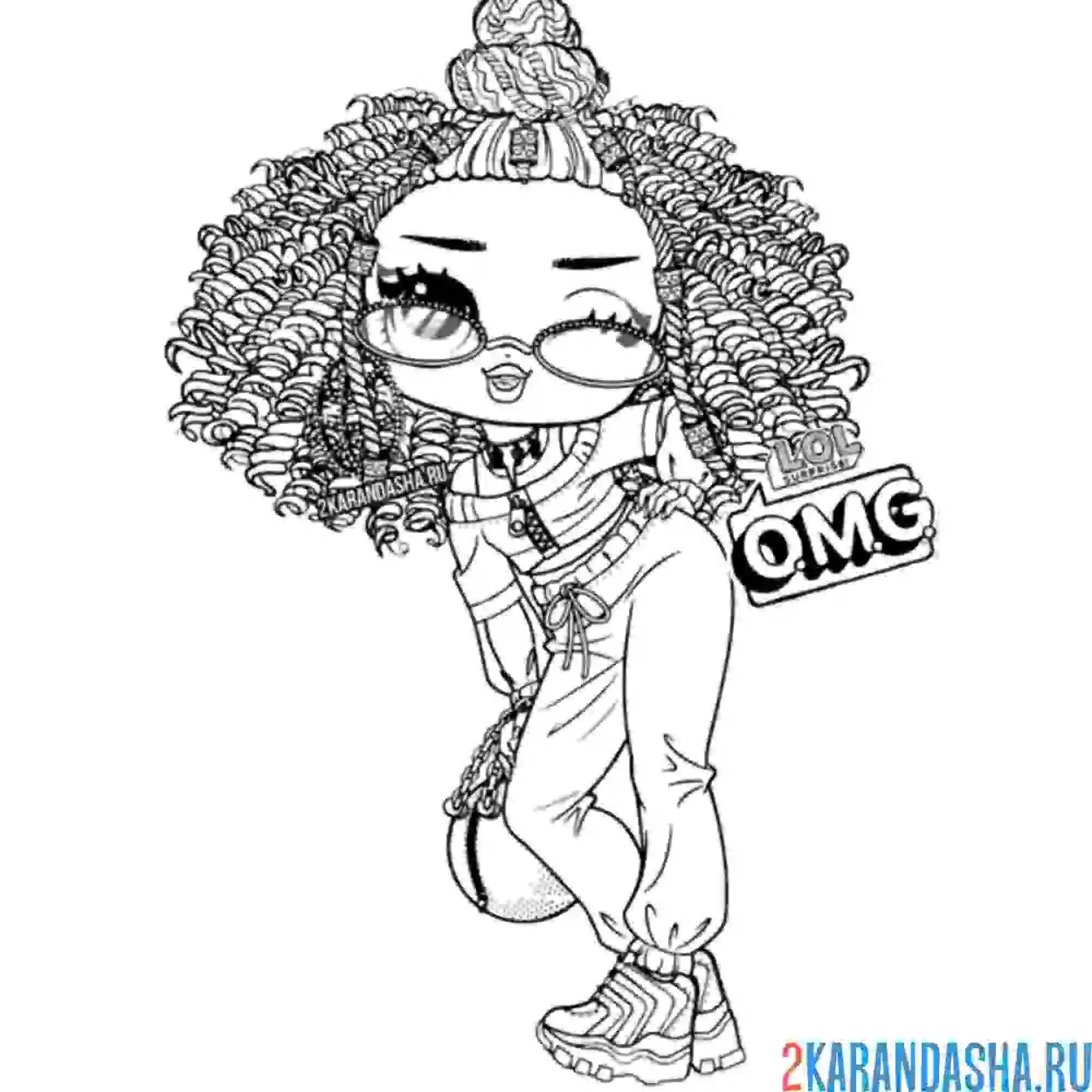 Раскраска лол omg стиляга