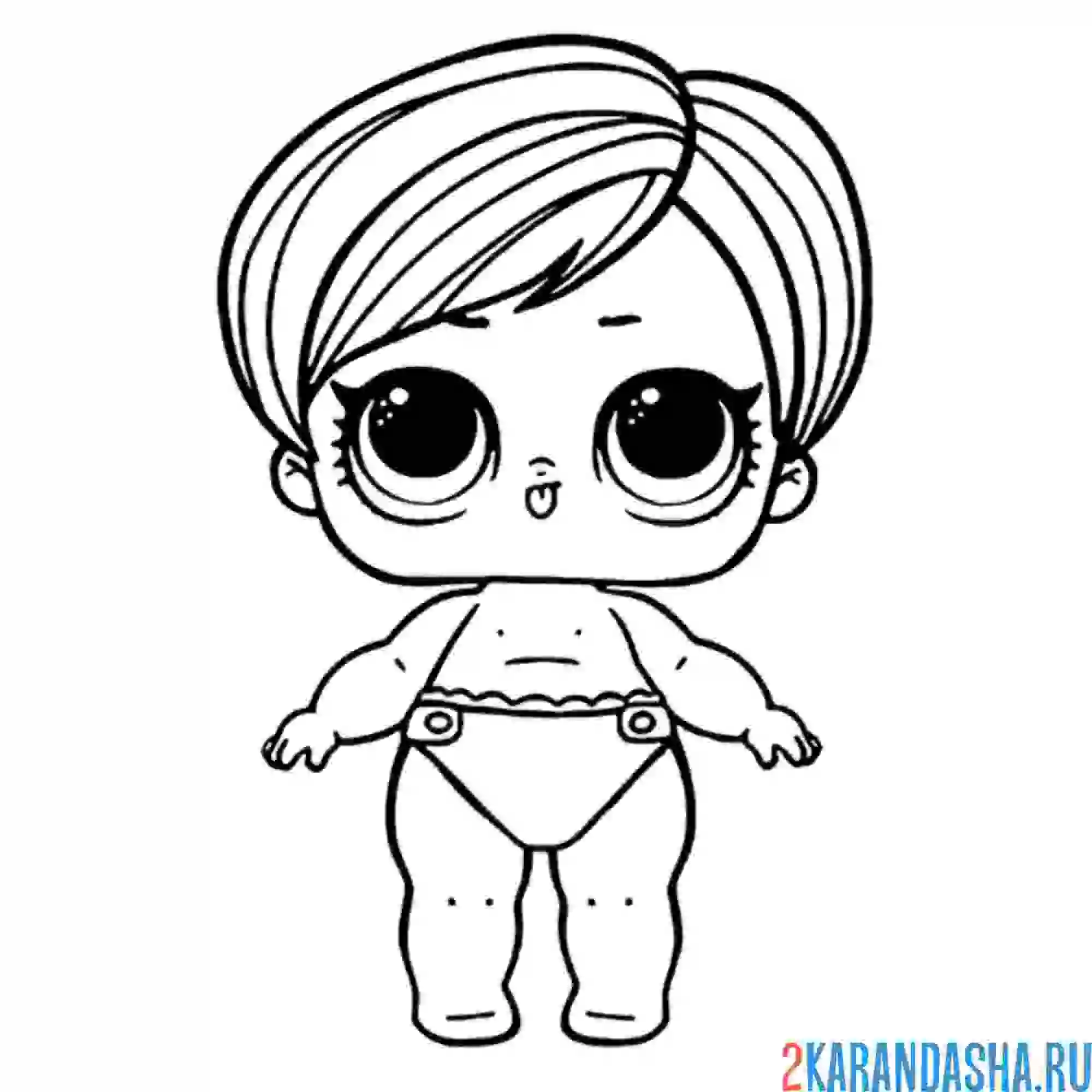 Раскраска лил большой малышка сестричка