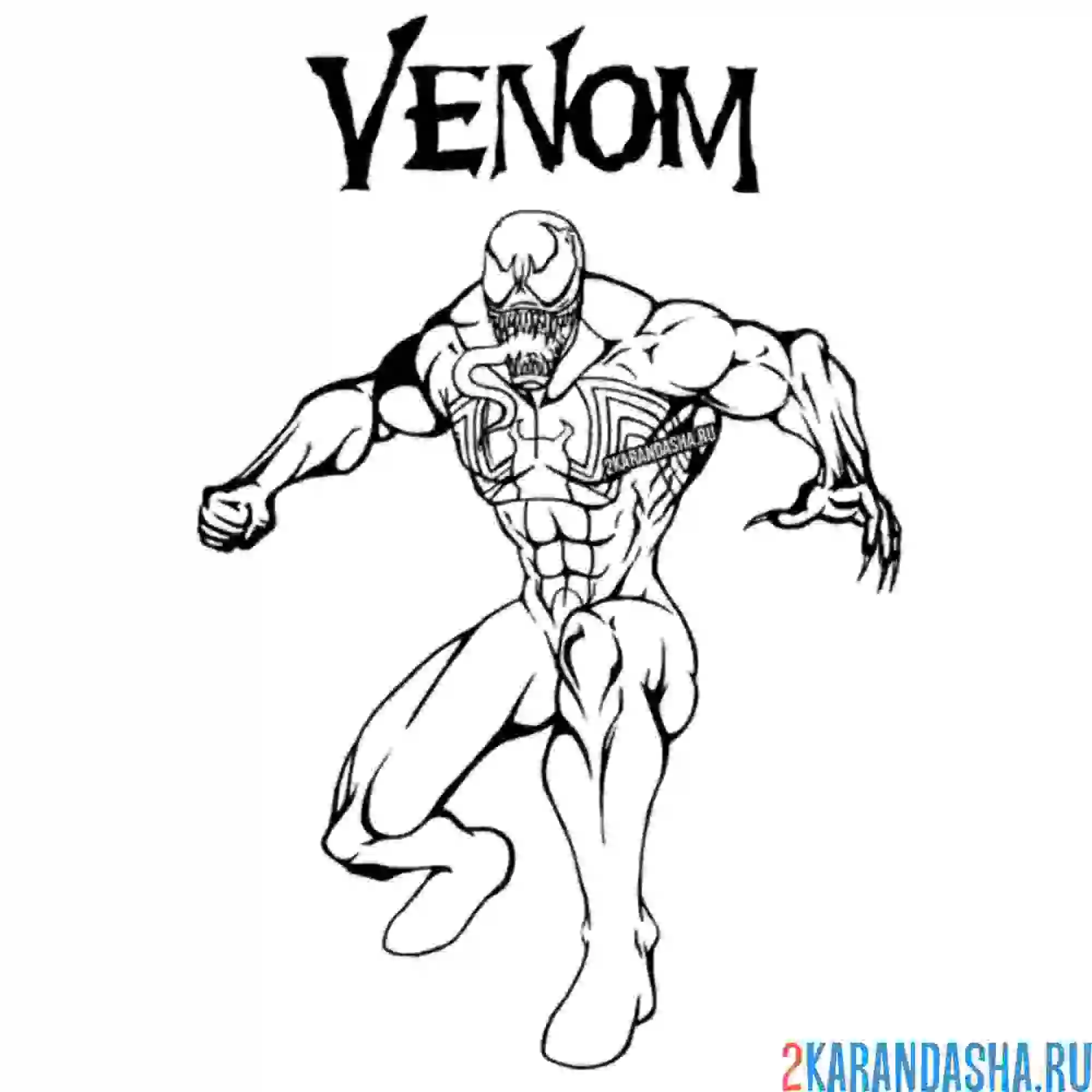 Раскраска веном с логотипом