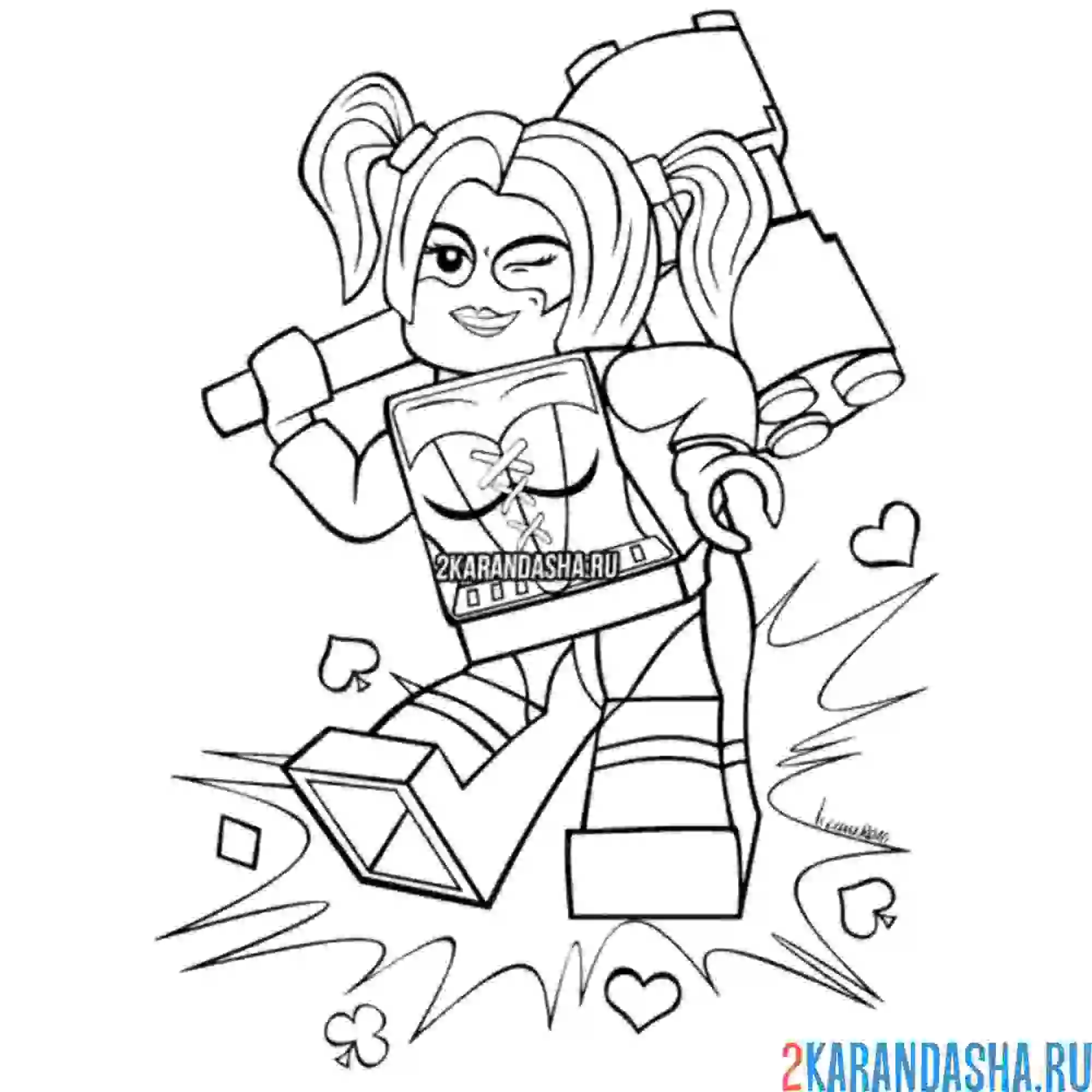 Раскраска харли квинн лего