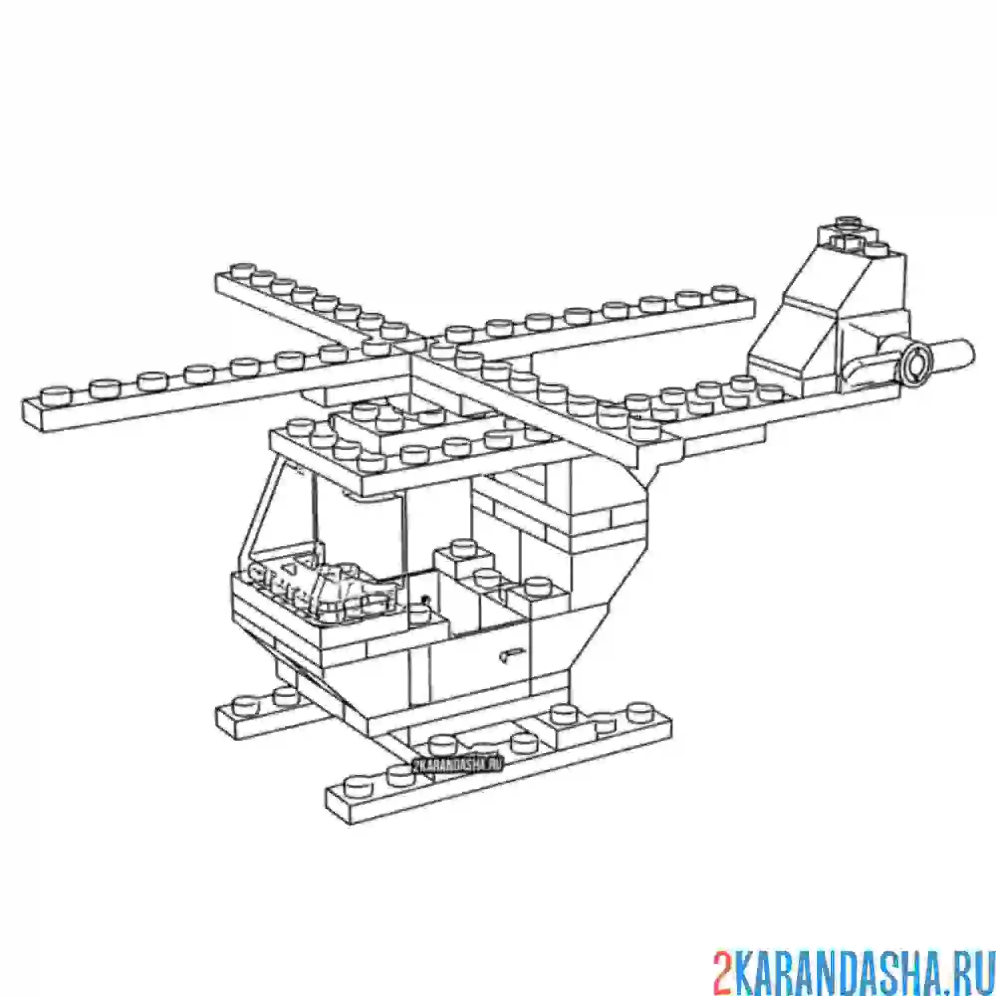 Раскраска лего вертолет