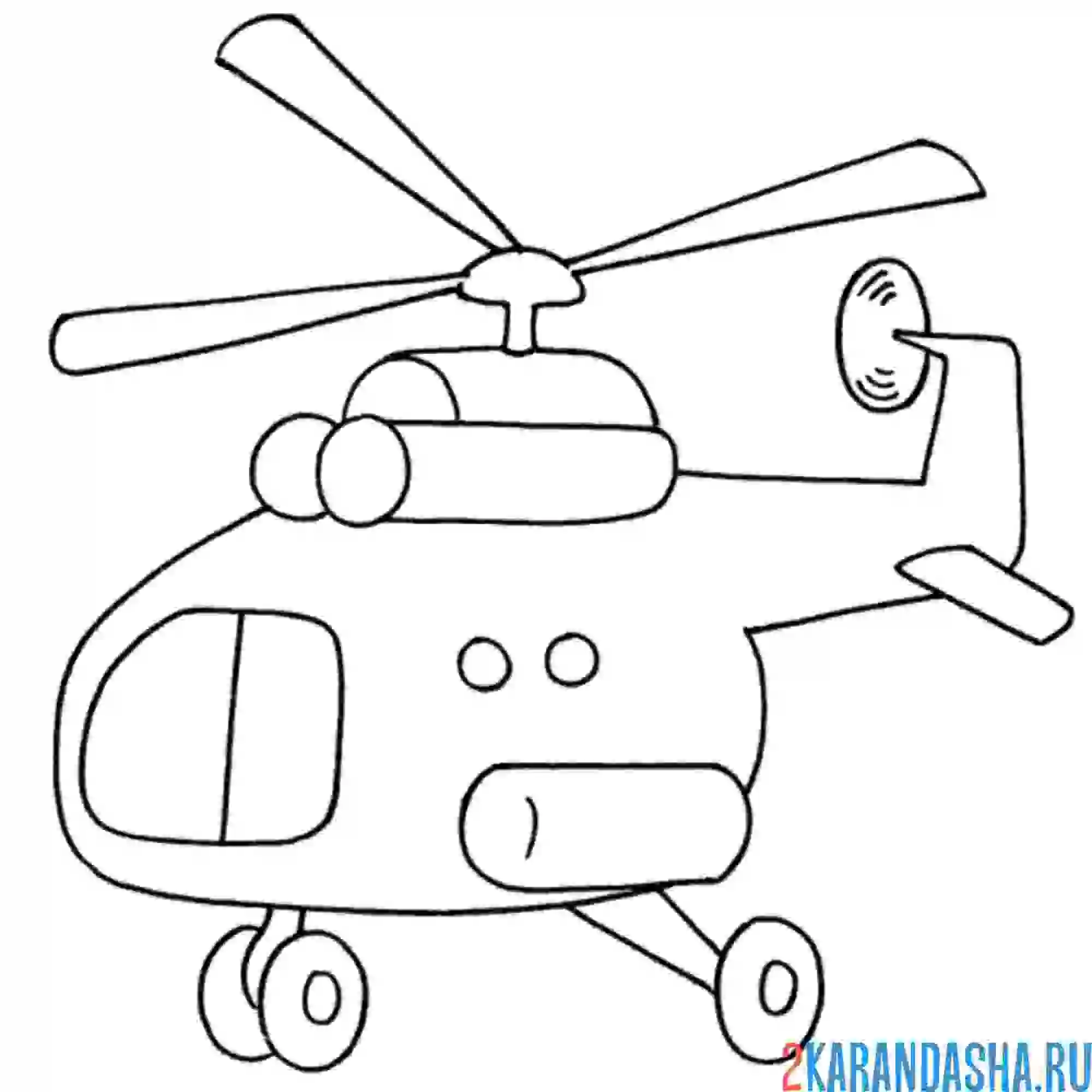 Раскраска маленький вертолет