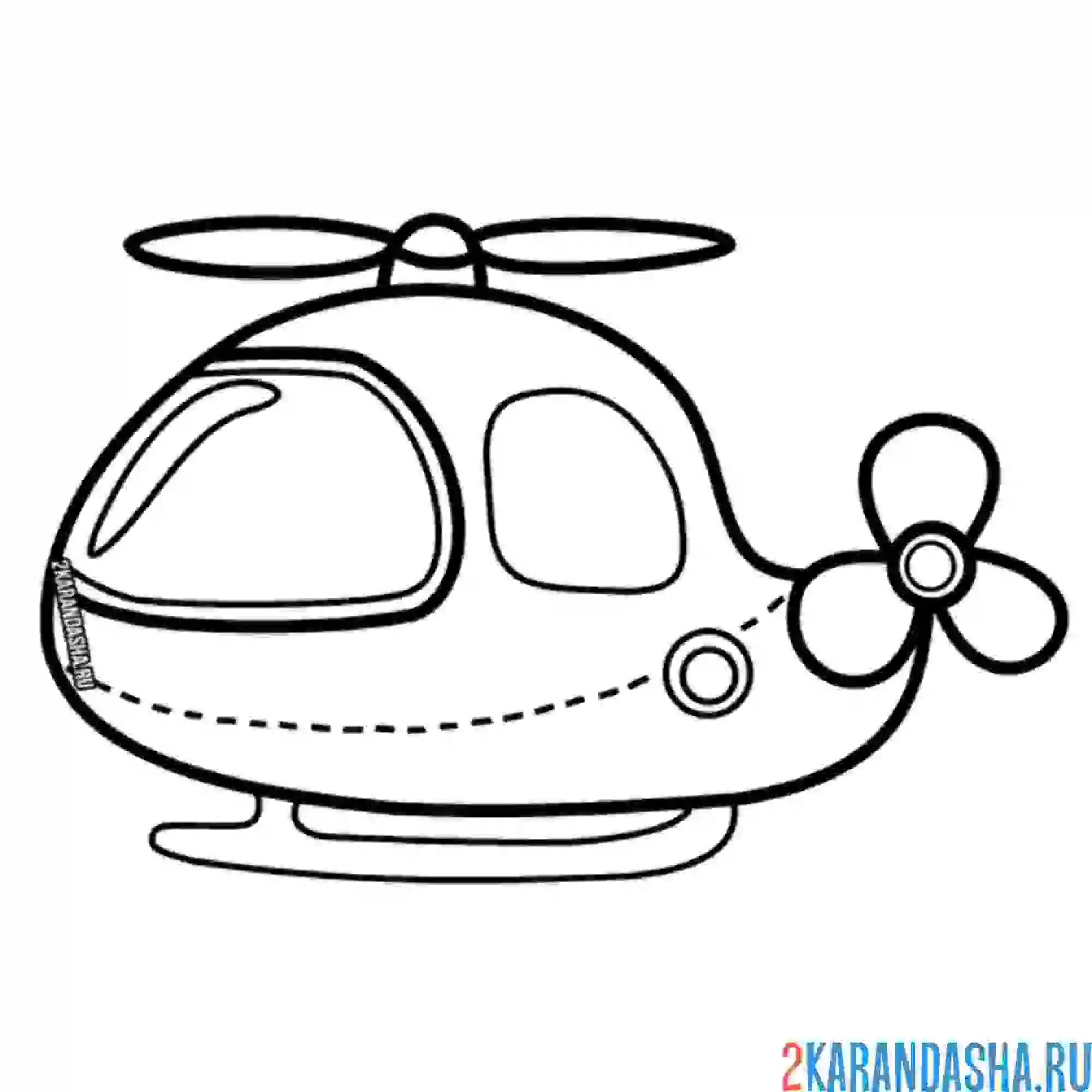 Раскраска вертолет простой