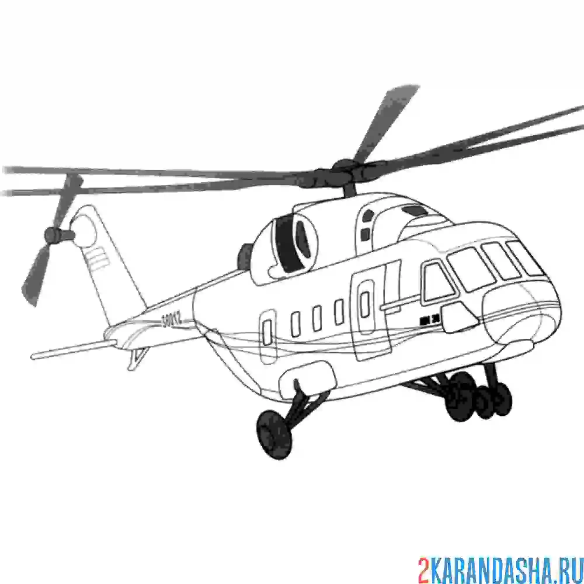 Раскраска ми-38 вертолет