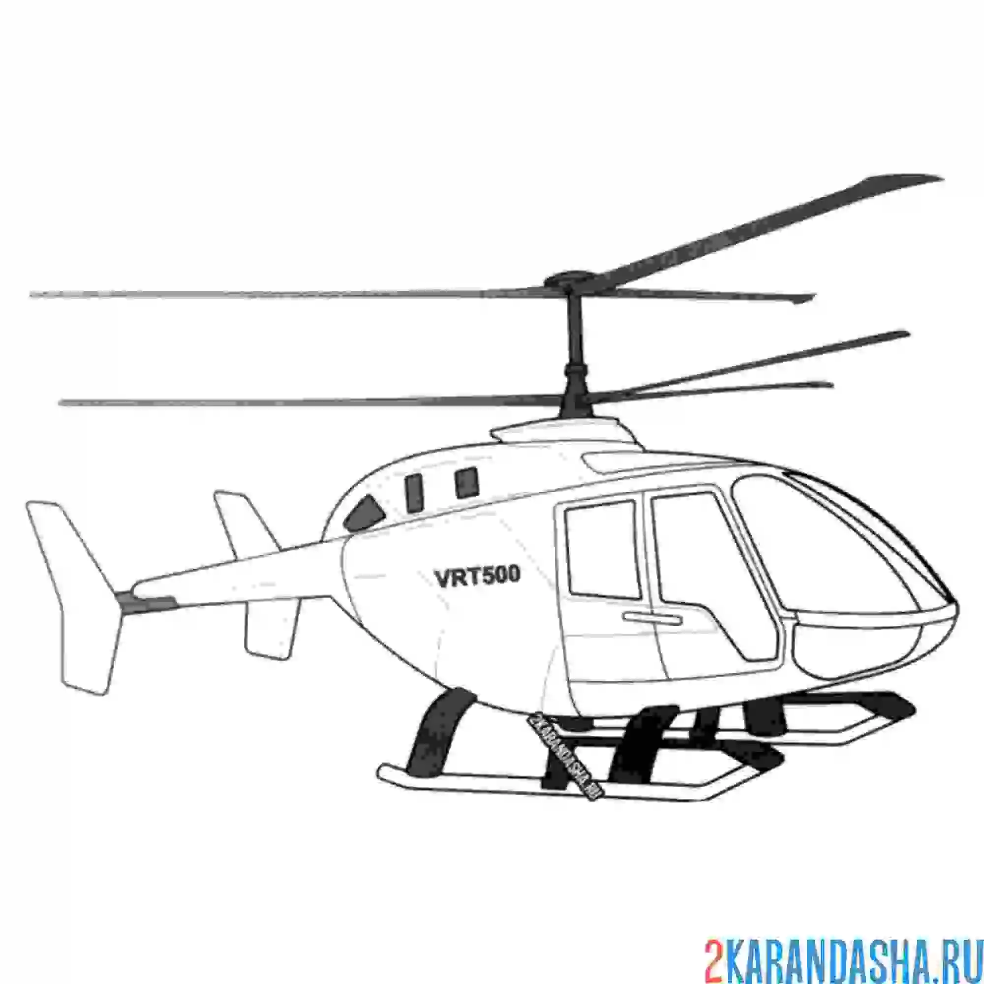 Раскраска vrt-500 вертолет многоцелевой