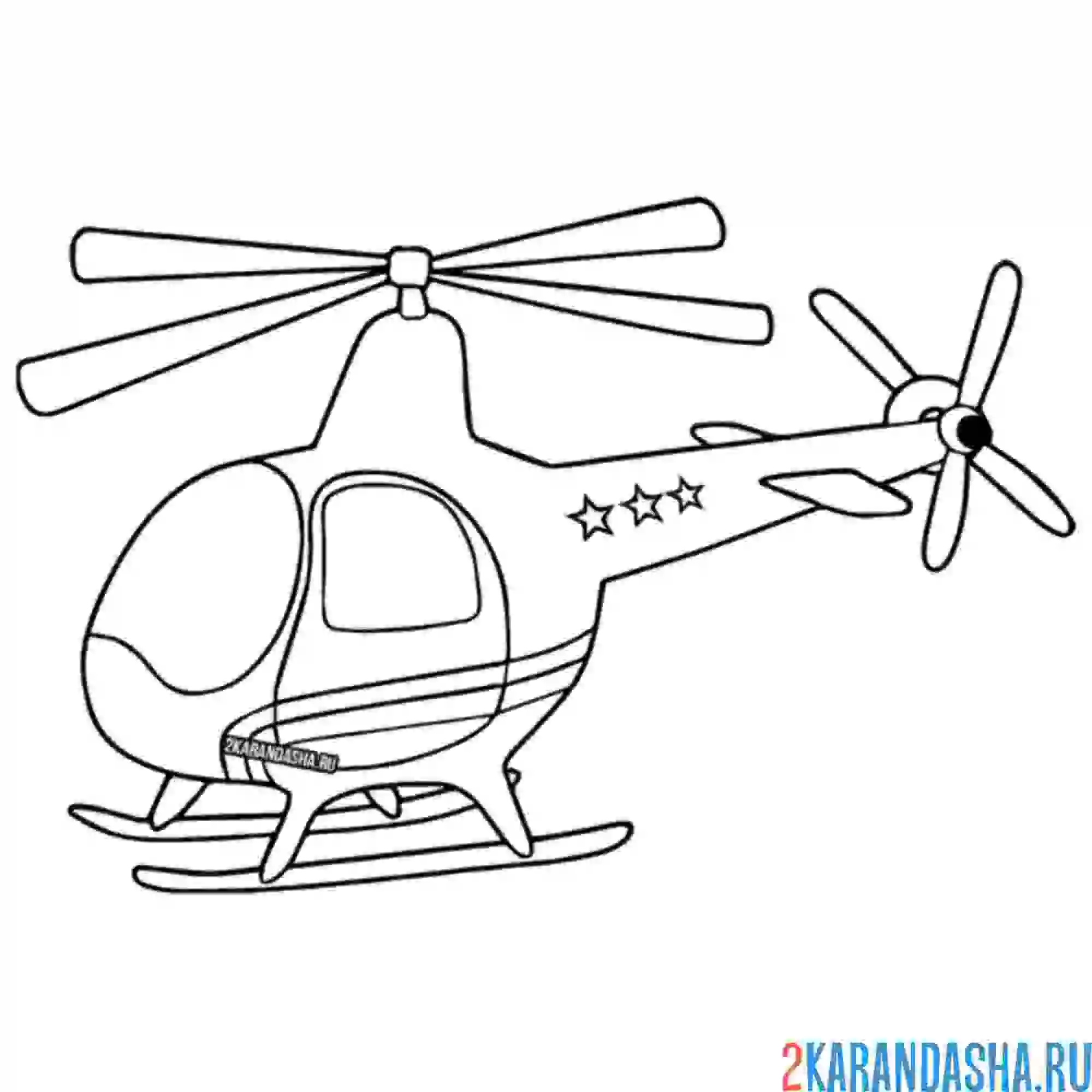 Раскраска вертолет гражданский