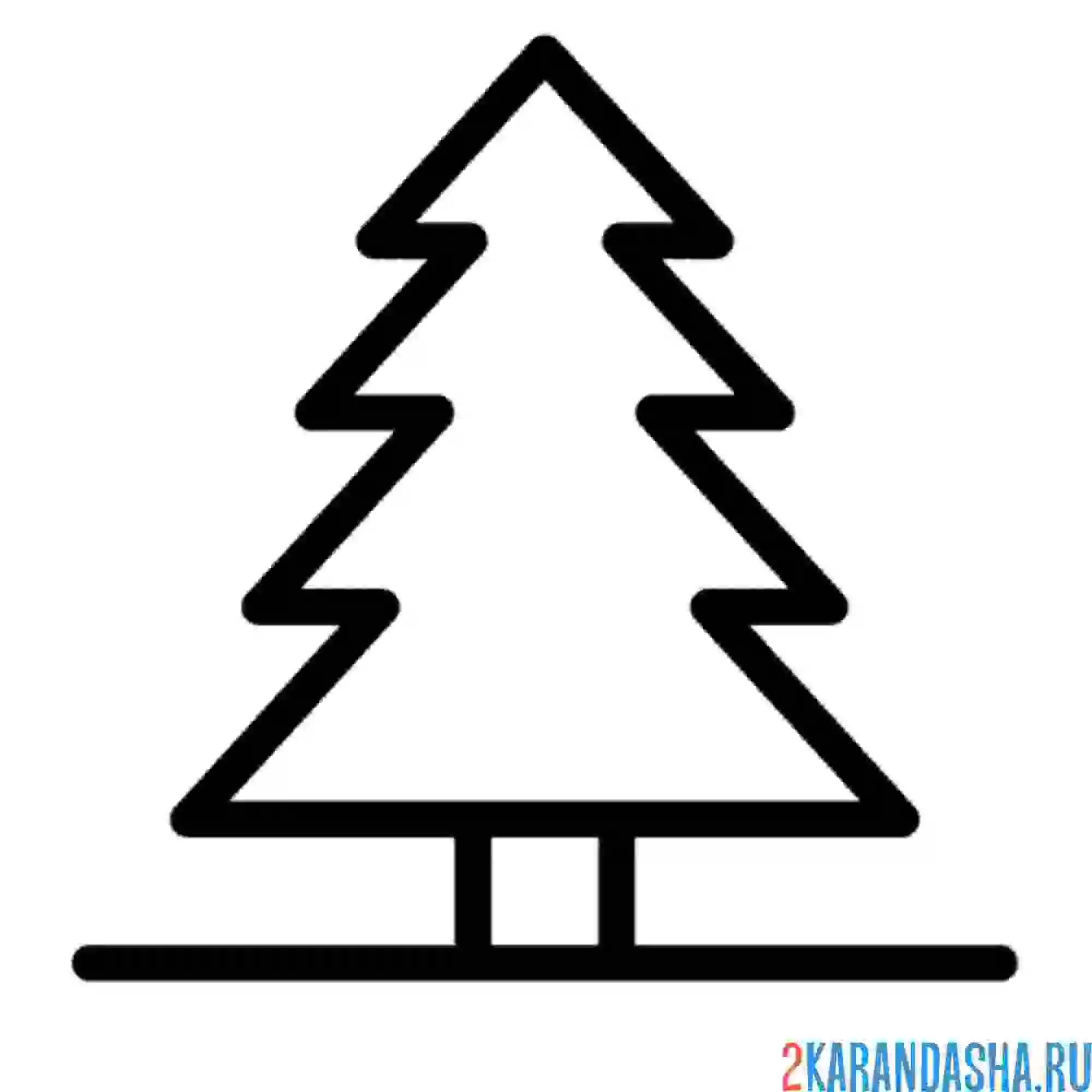 Раскраска простая елка