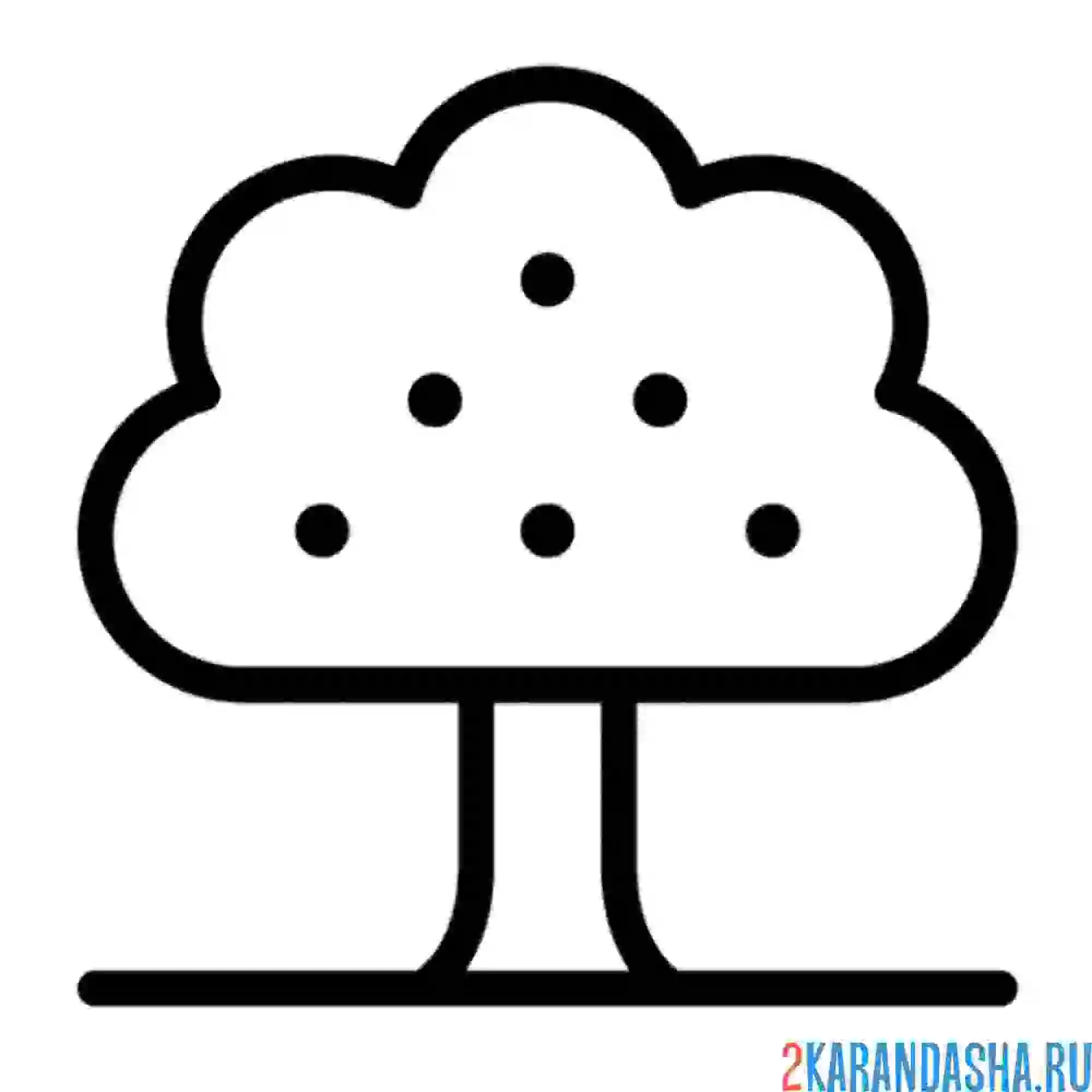 Раскраска дерево с яблоками