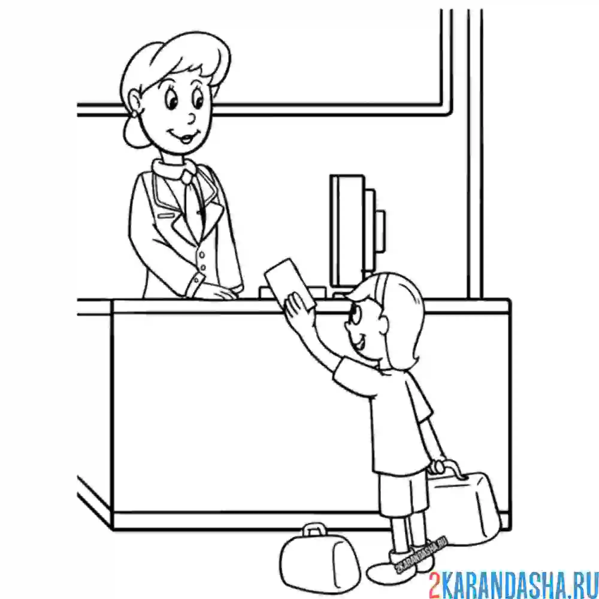 Раскраска ученик сдает контрольную