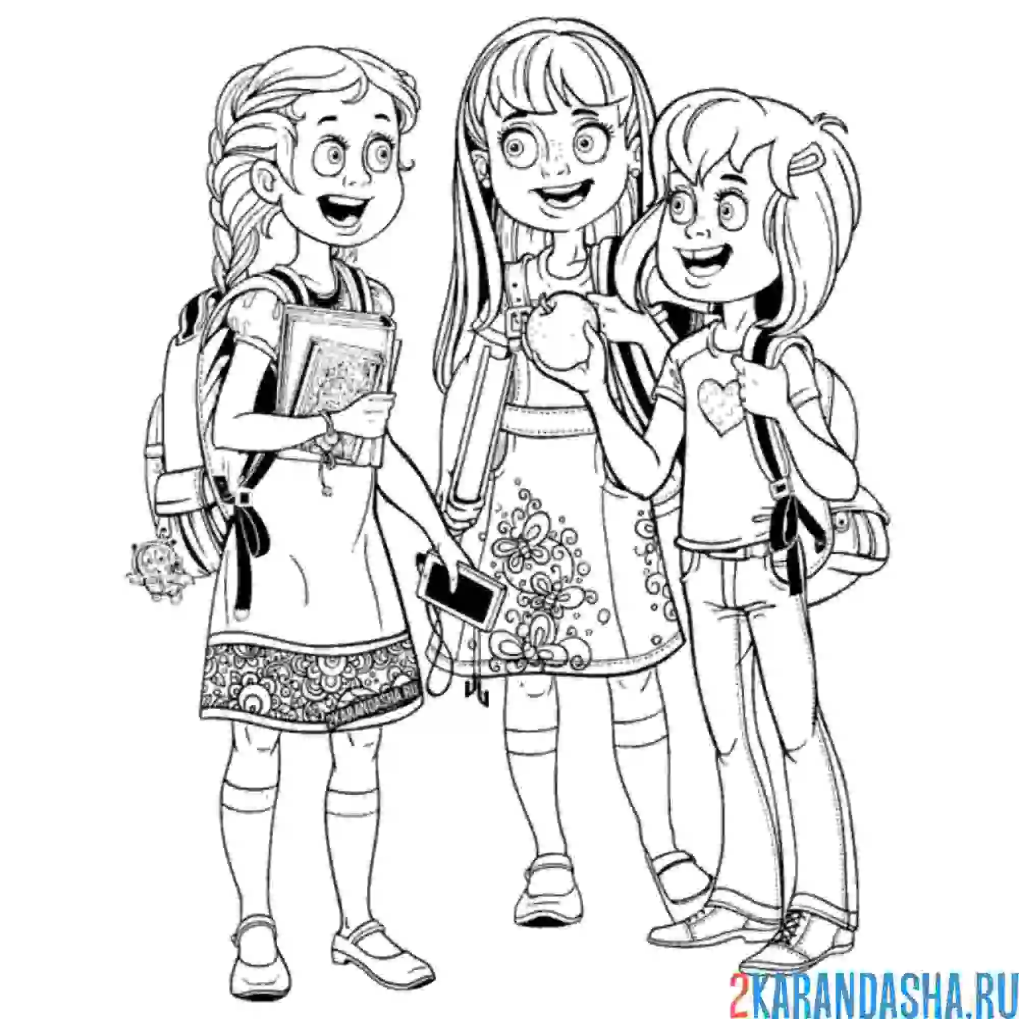 Раскраска девочки одноклассницы