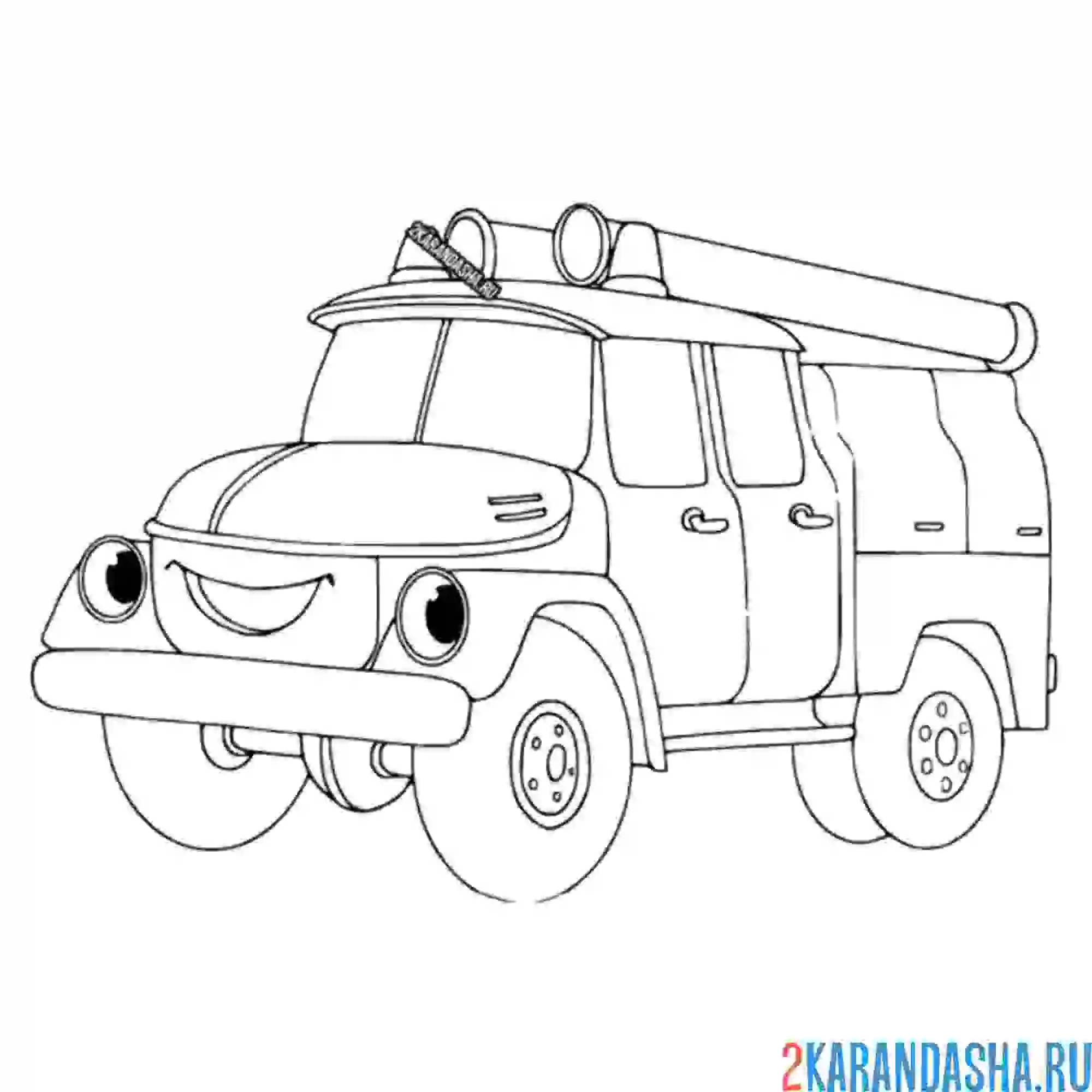 Раскраска пожарная машина ссср