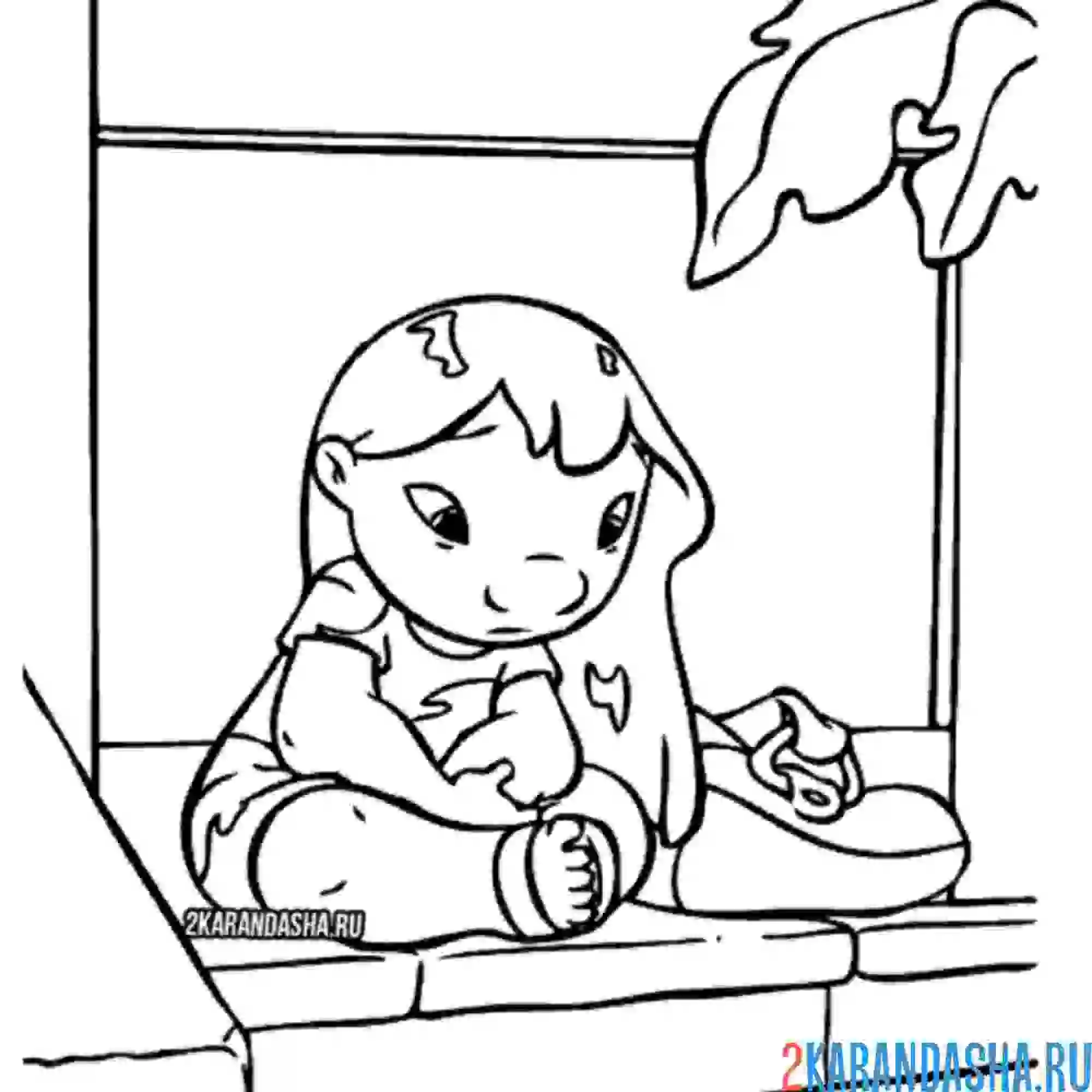 Раскраска лило немного грустно