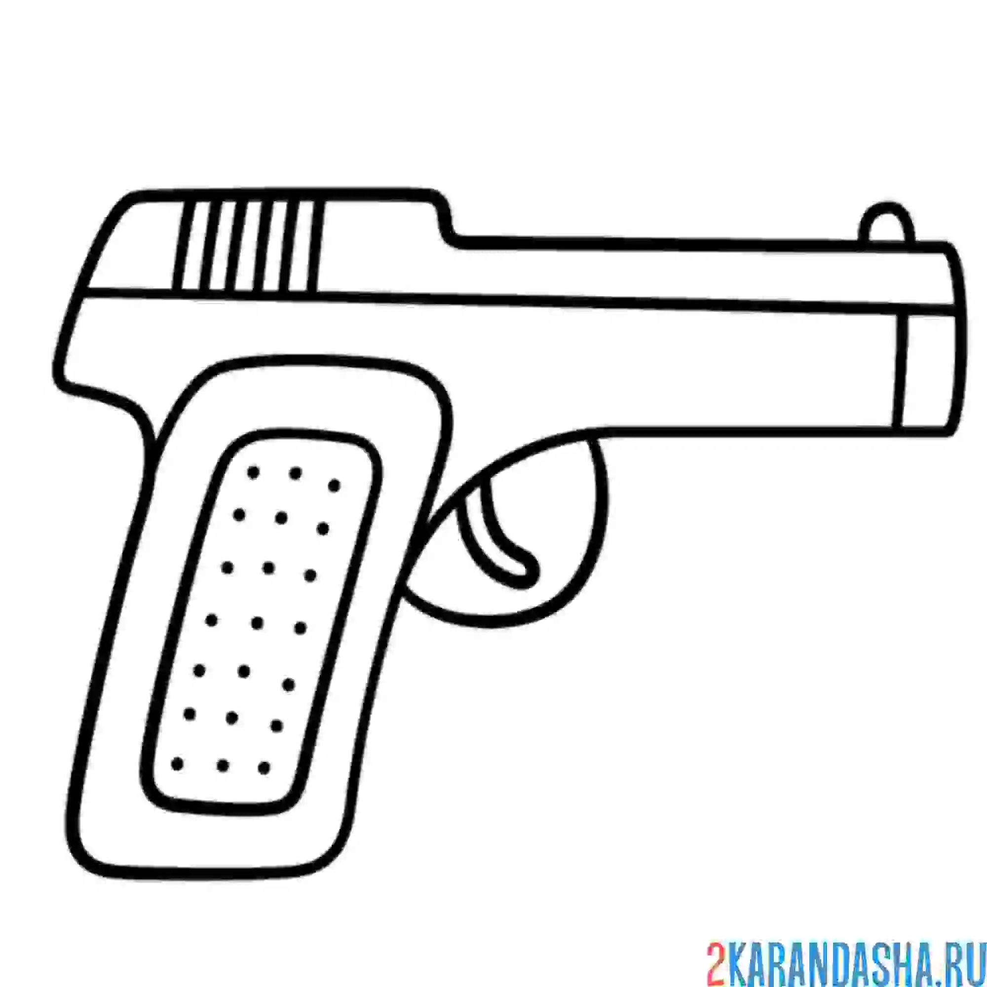 Раскраска полицейский пистолет