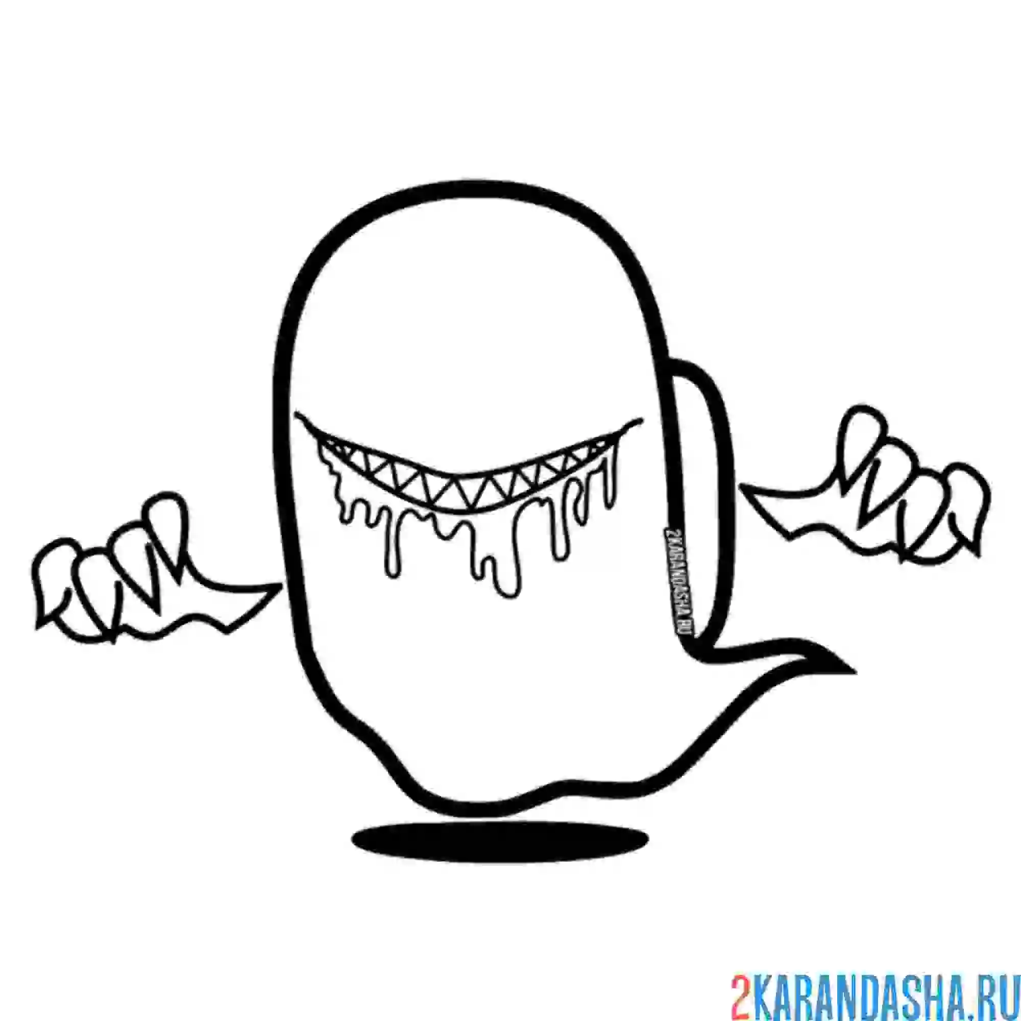 Раскраска амонг ас призрак злодей