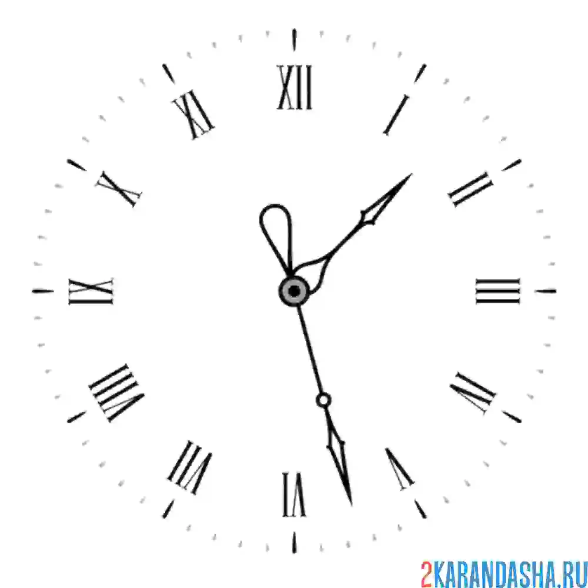Раскраска римские цифры и стрелки