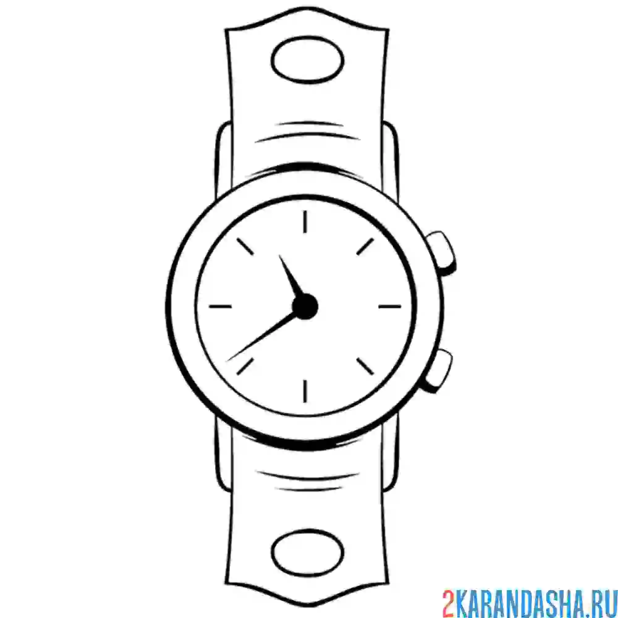 Раскраска наручные часы с ремнем