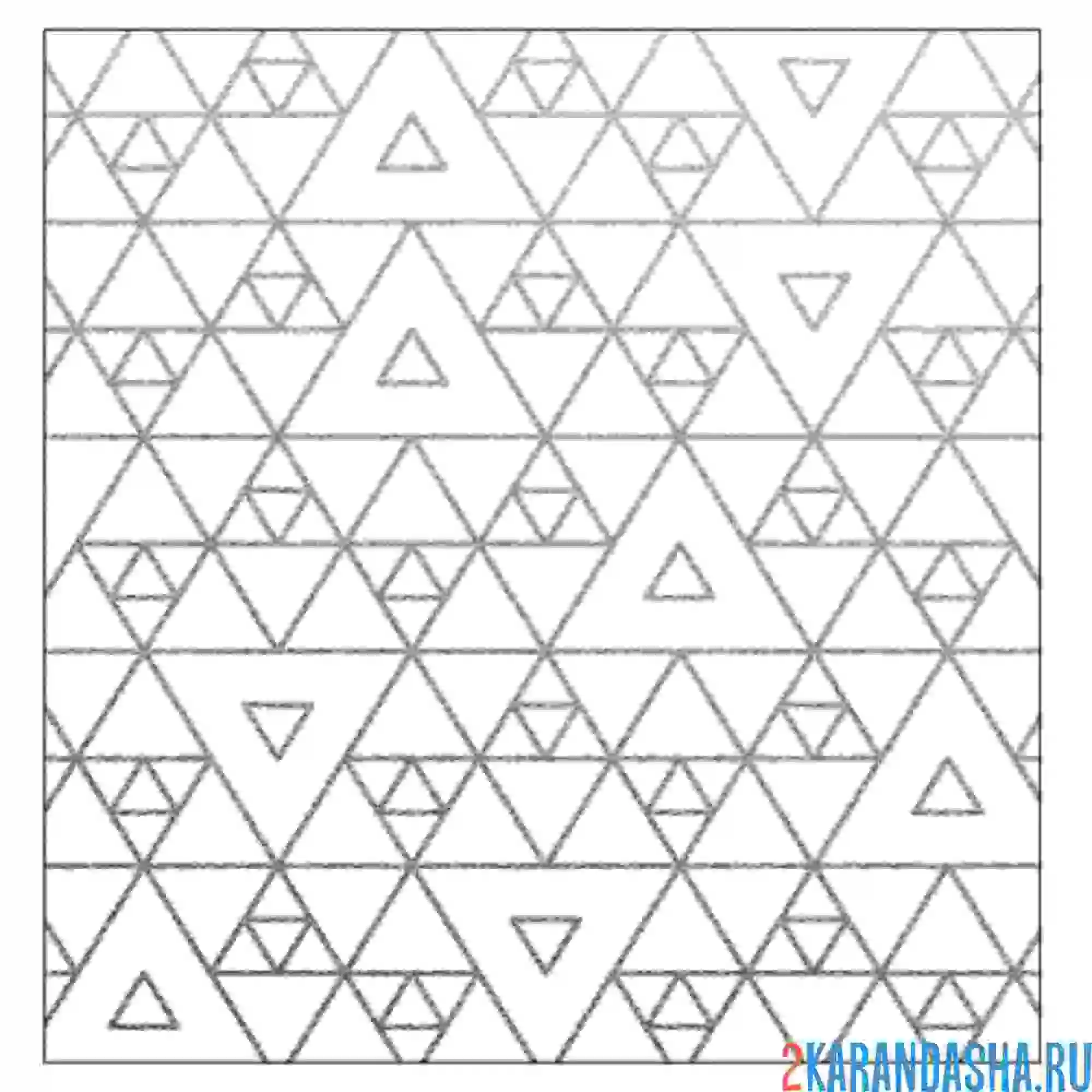 Раскраска узоры много треугольников