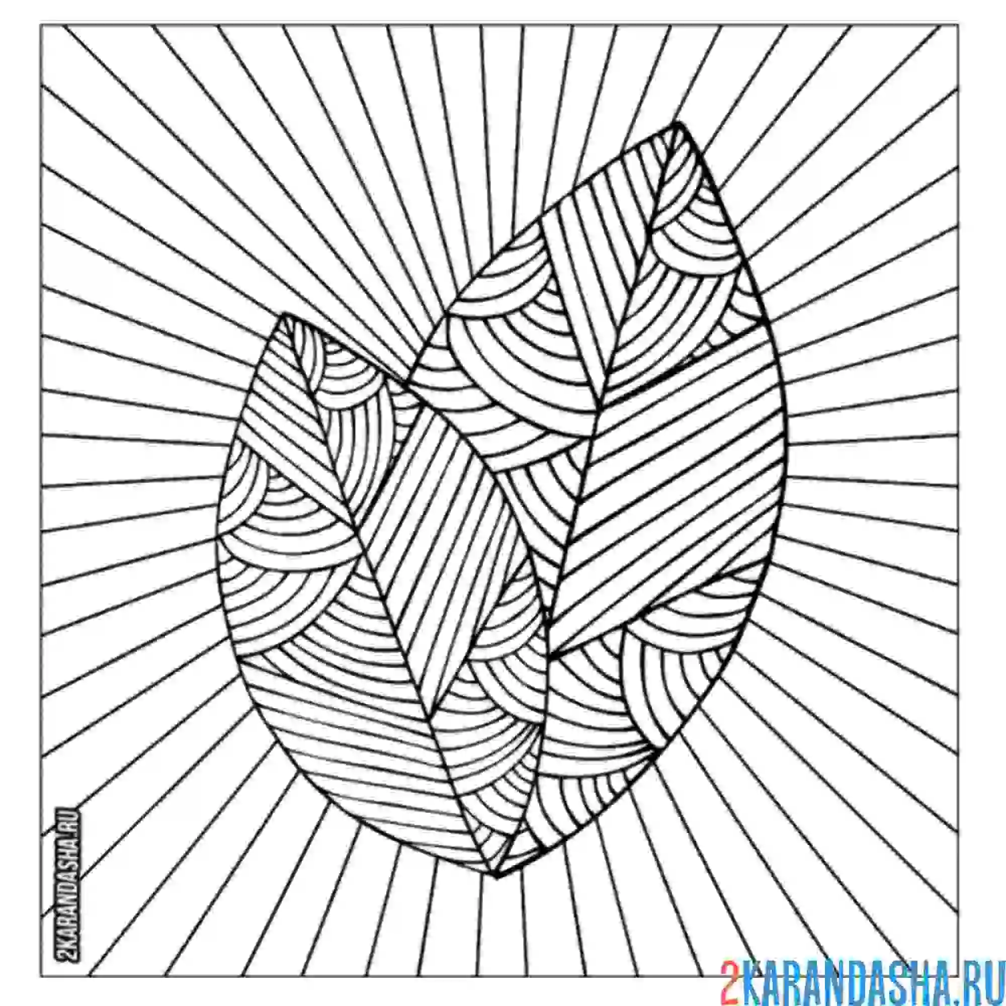Раскраска узоры листья