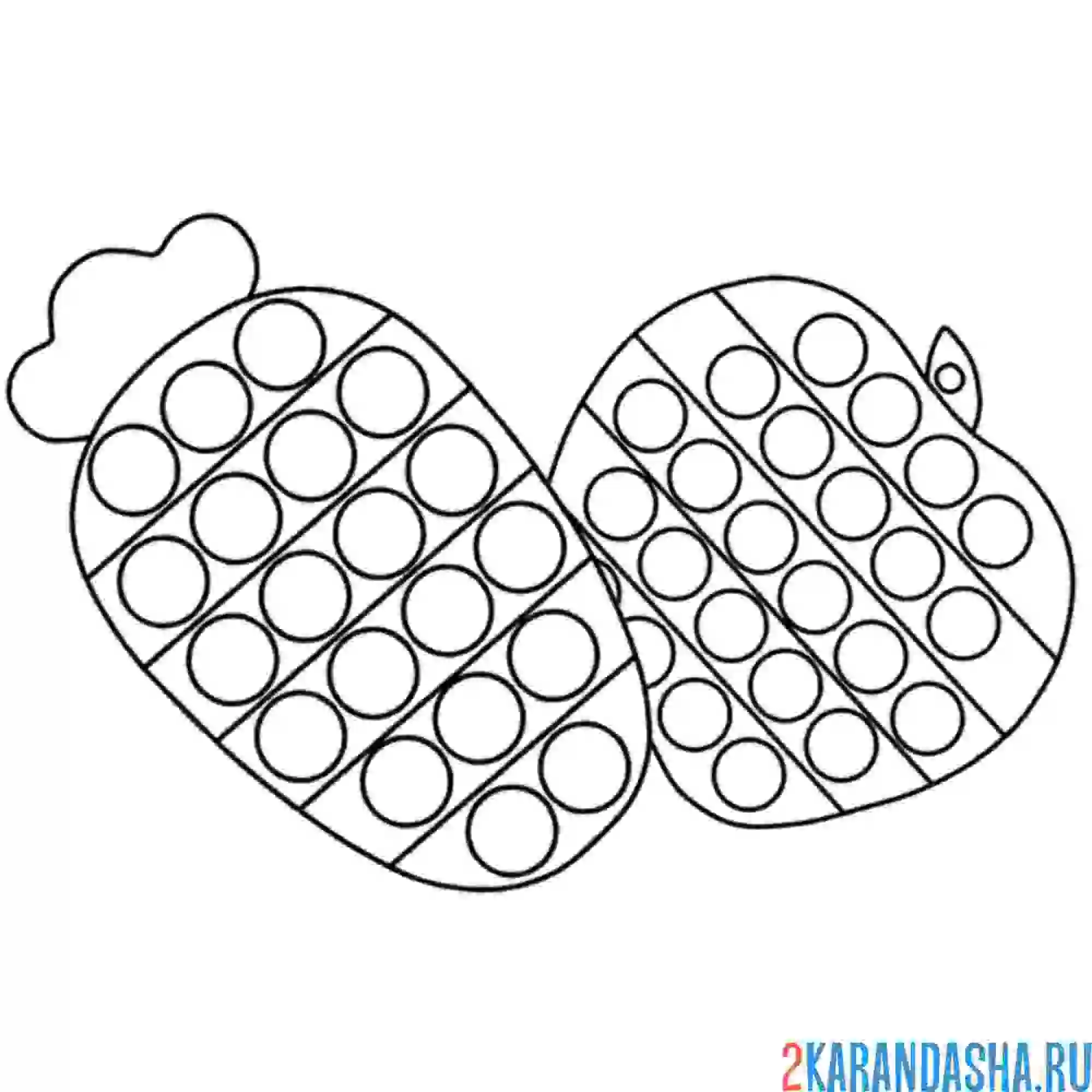 Раскраска яблочко и морковь поп-ит