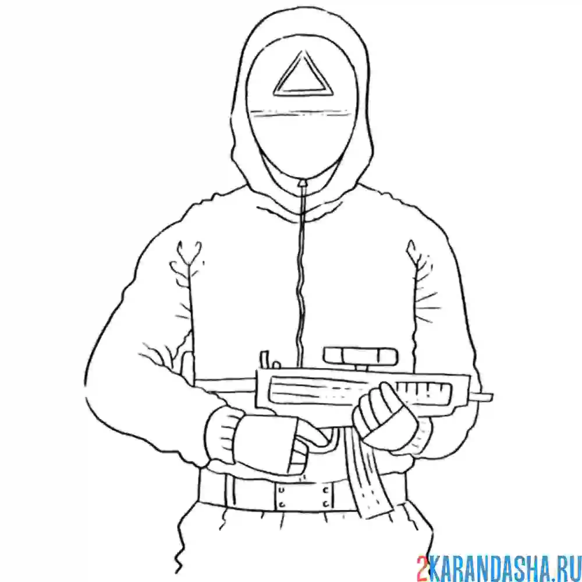 Раскраска настоящий охранник игра в кальмара