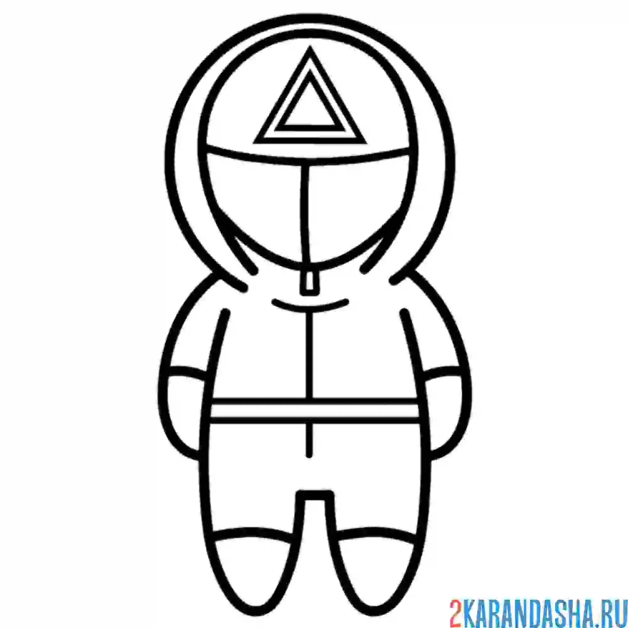 Раскраска охранник из игры в кальмара треугольник
