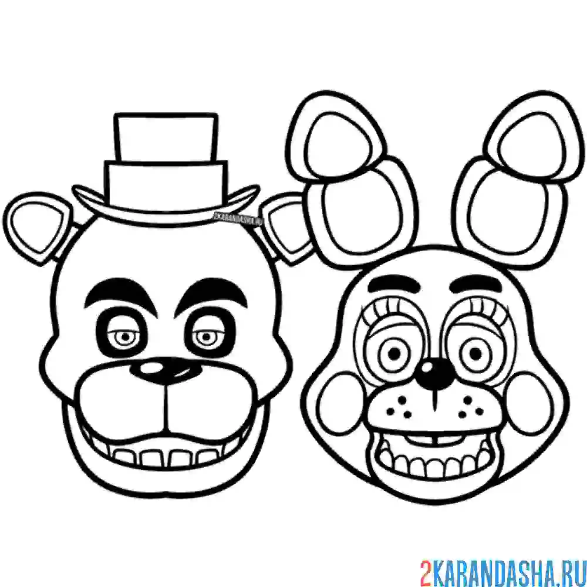 Раскраска бонни и фредди