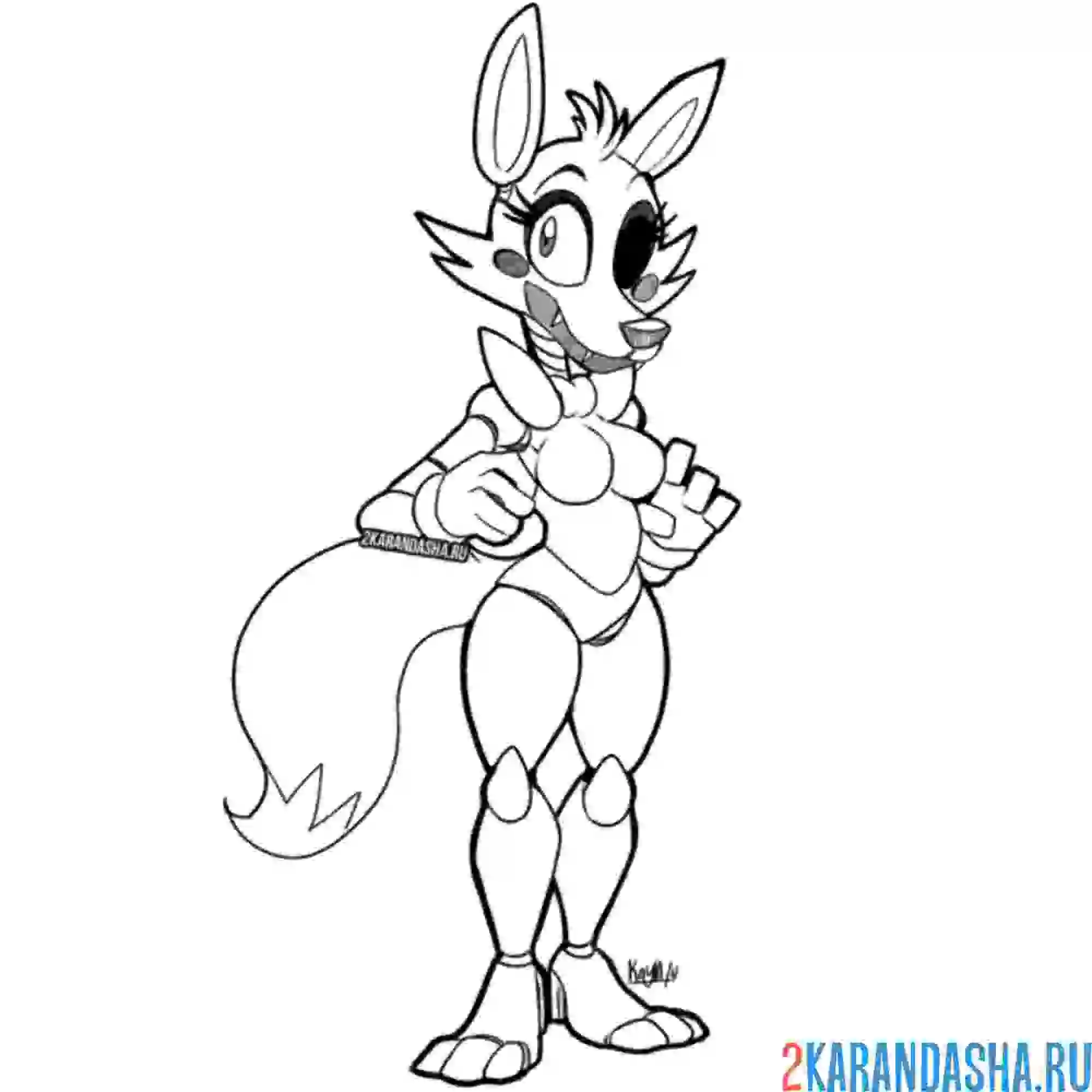 Раскраска фокси довольный