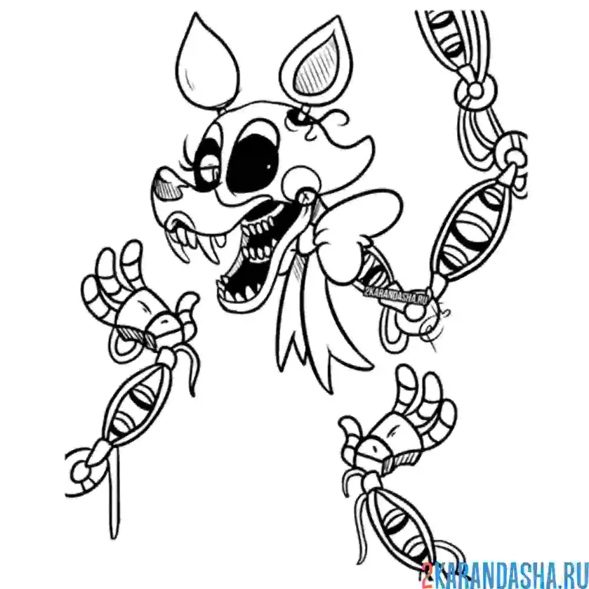 Раскраска фокси сломанный