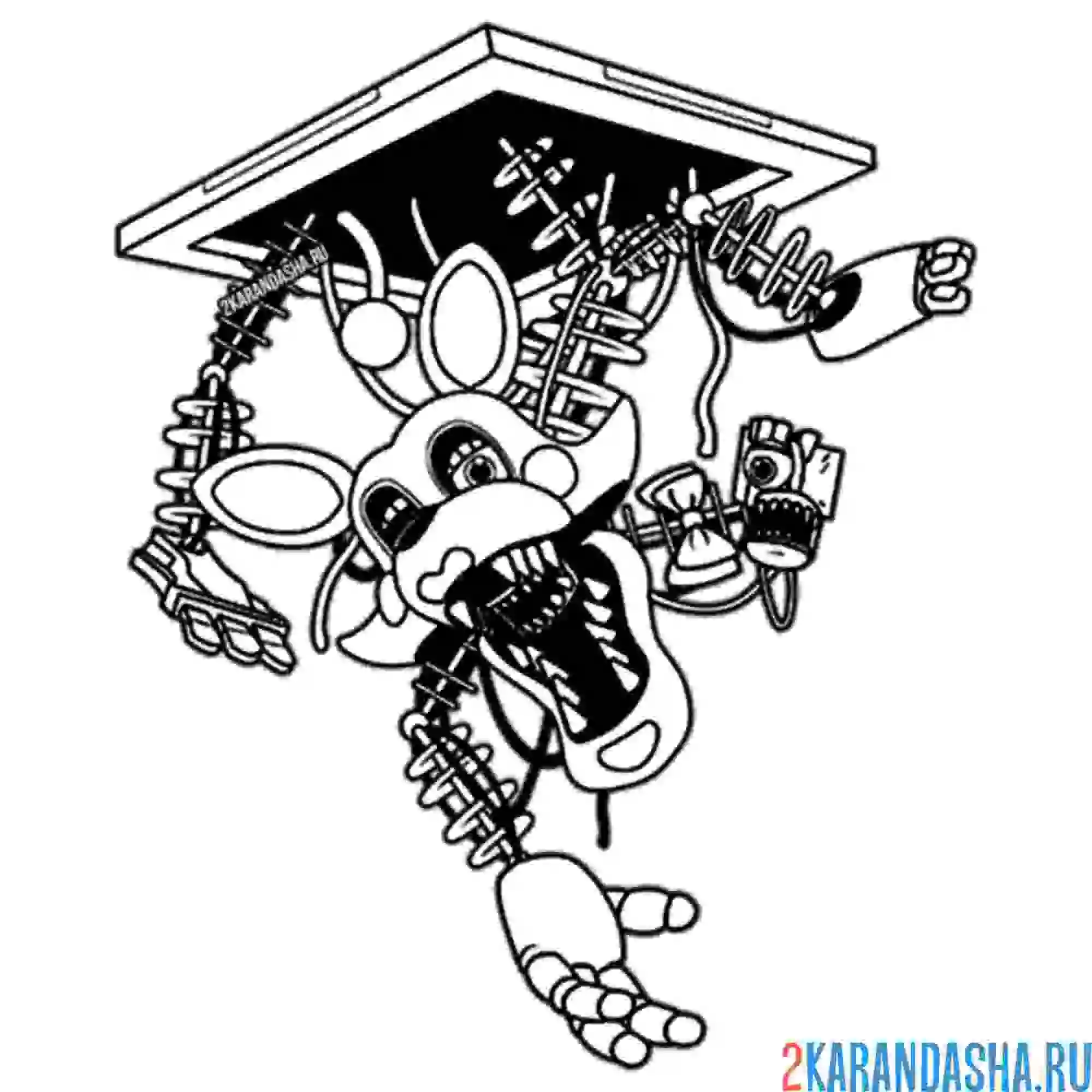 Раскраска фокси сломанный аниматроник