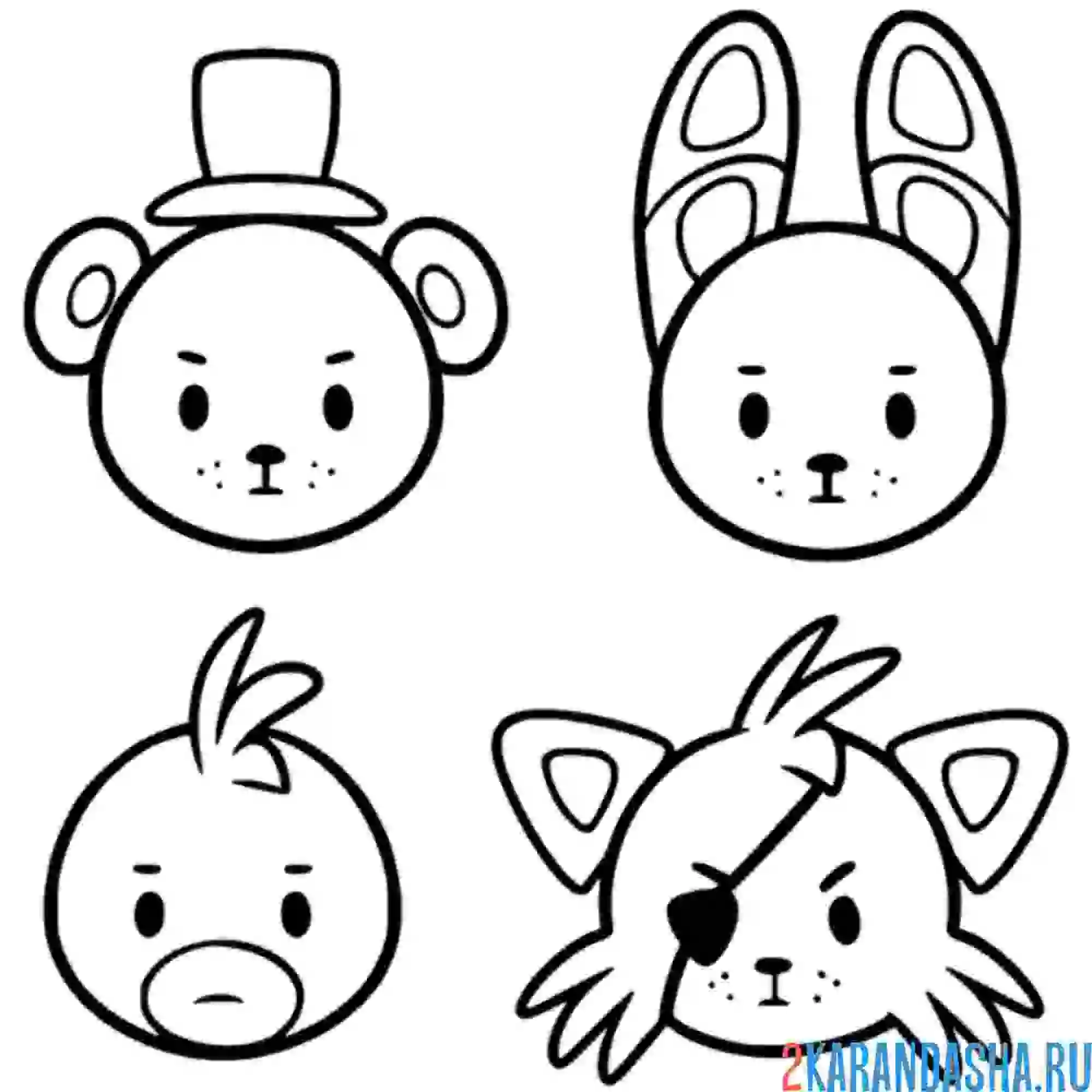 Раскраска аниматроники головы