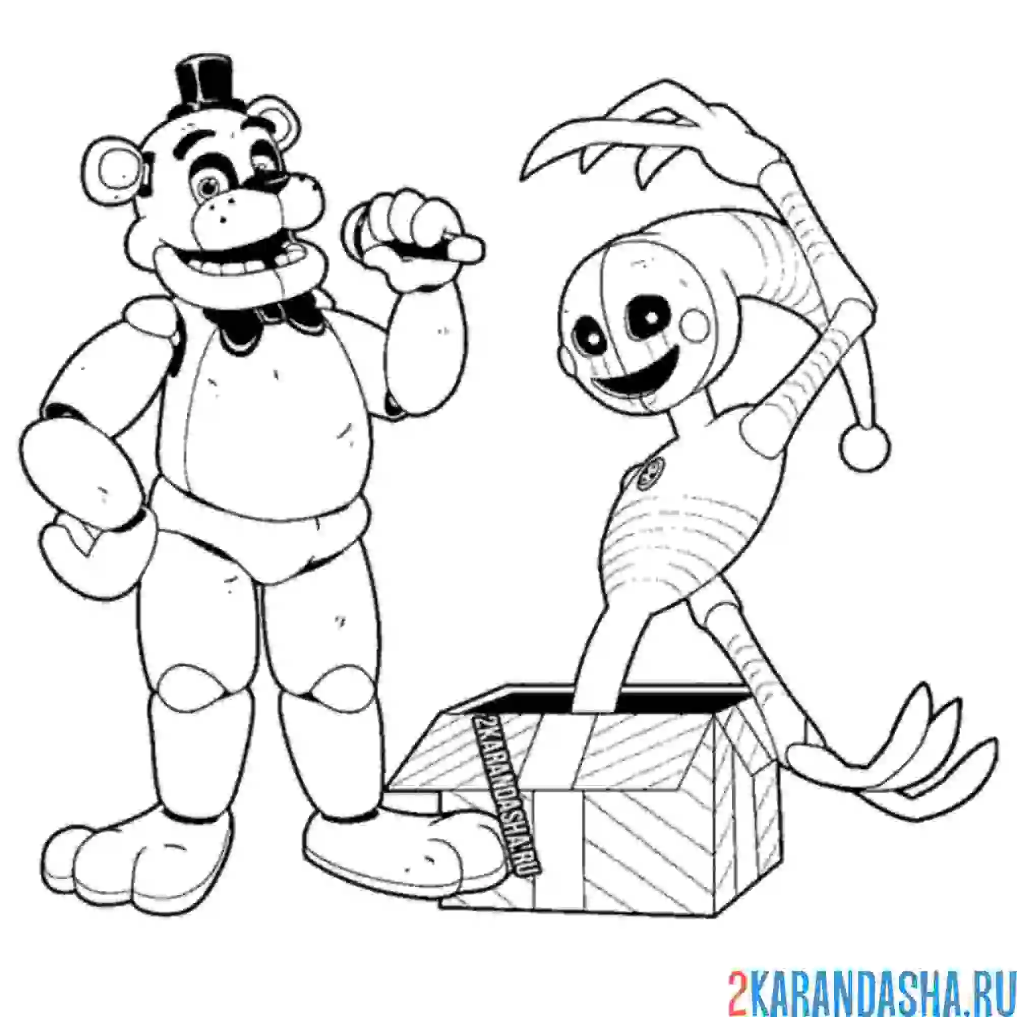 Раскраска фредди и эндо